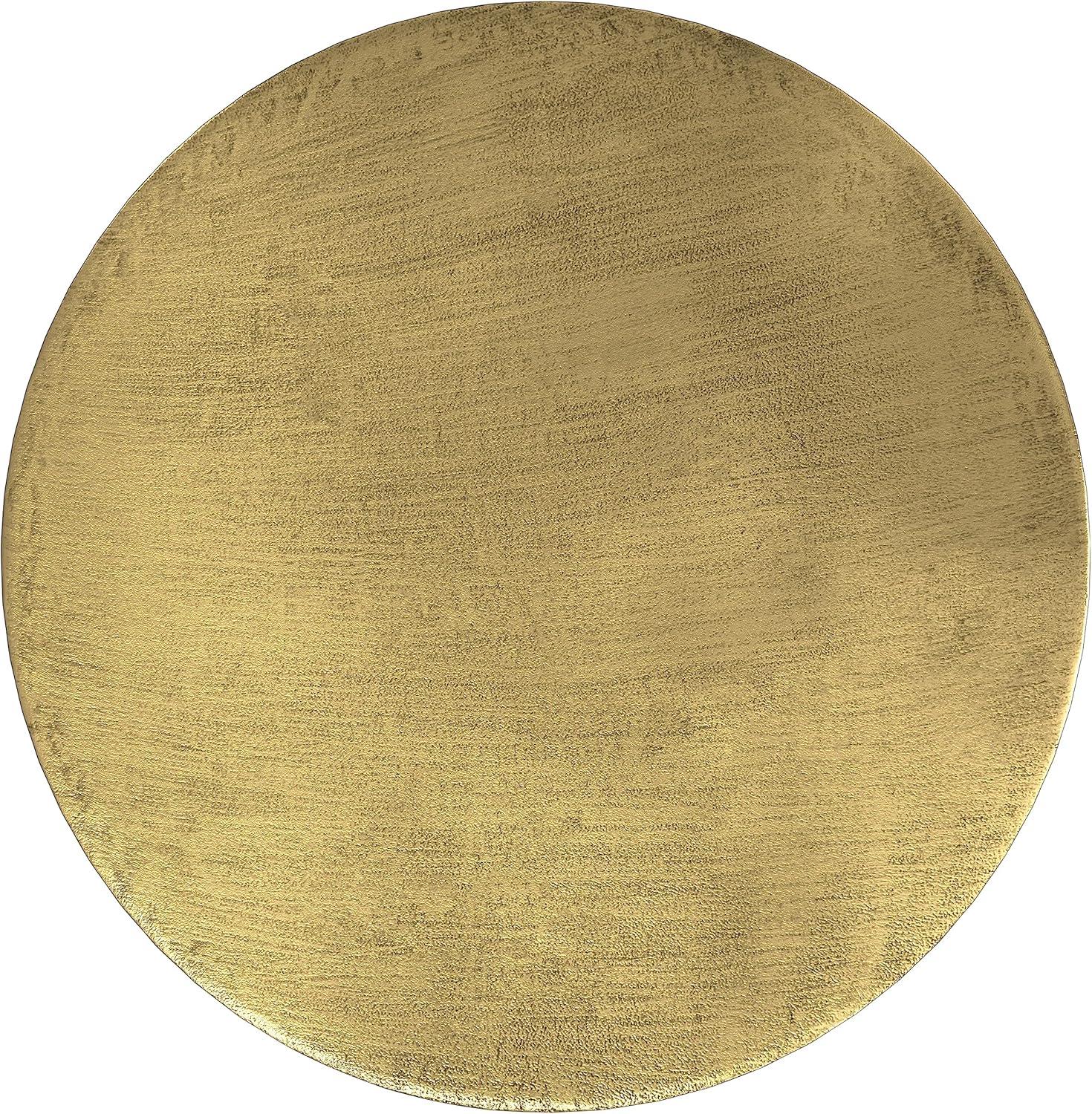 Simpli Home Johnsen 30"W Metal Boho Modern Round Coffee Table with Textured Detail, Assembled
