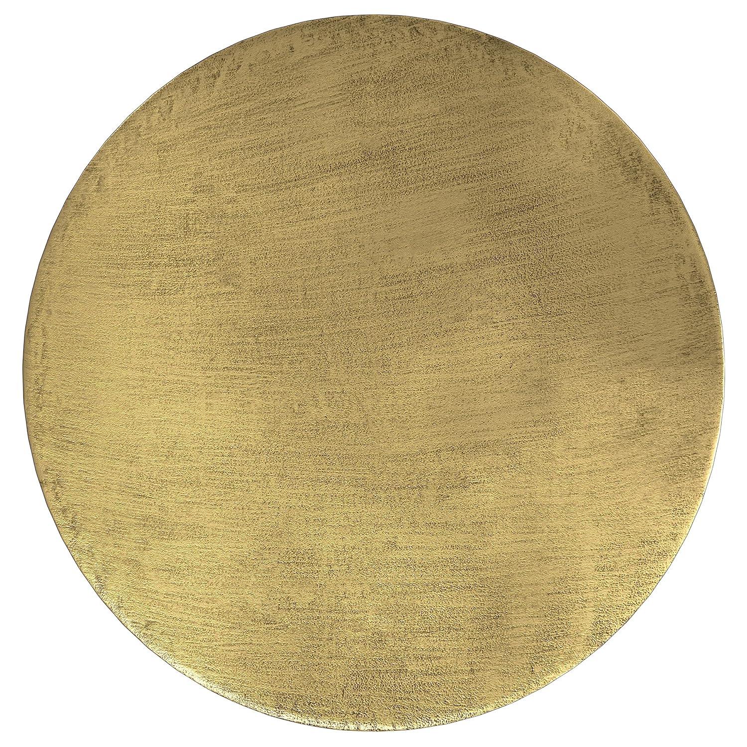 Simpli Home Johnsen 30"W Metal Boho Modern Round Coffee Table with Textured Detail, Assembled