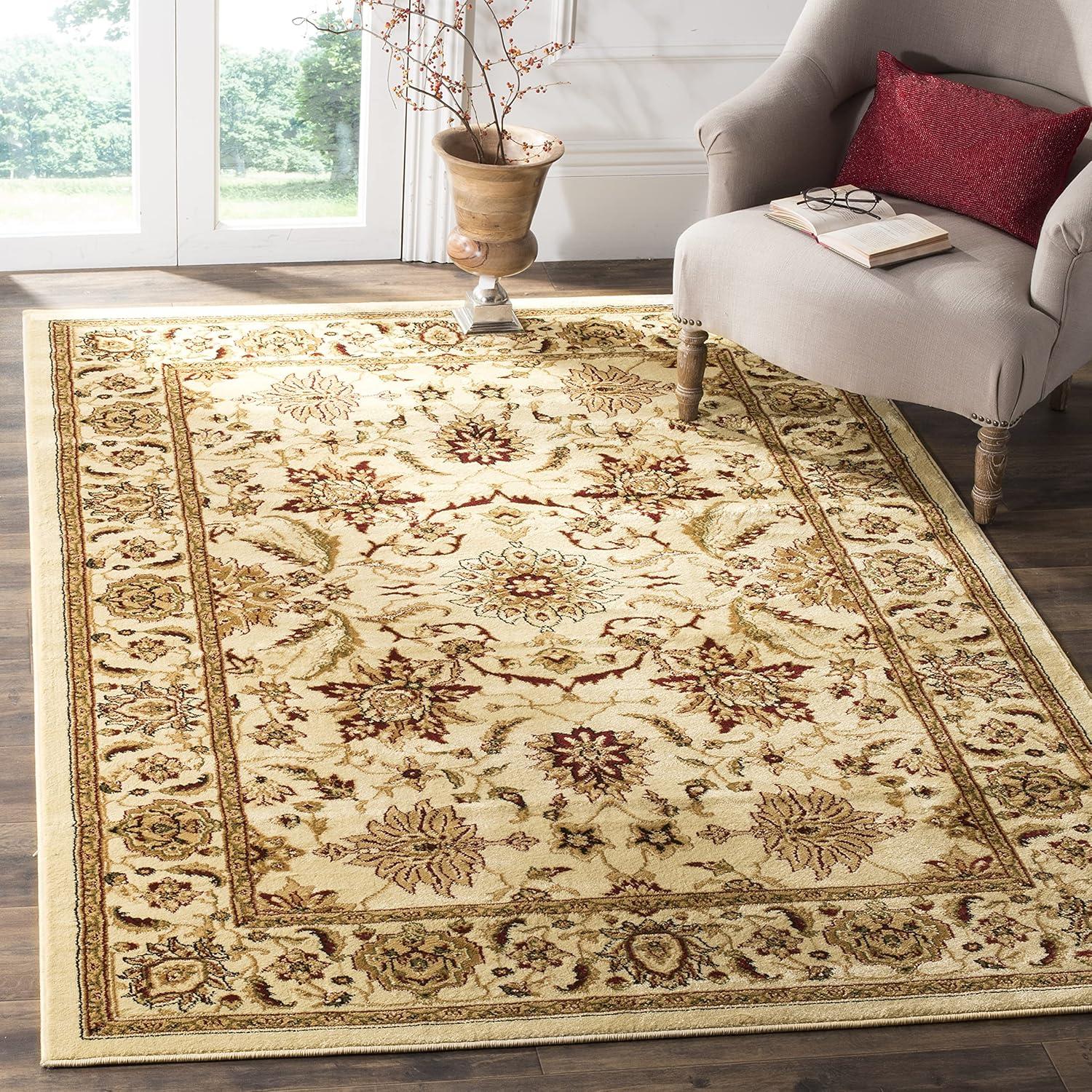 Lyndhurst LNH216 Power Loomed Area Rug - Ivory/Ivory - 6'x6' - Safavieh.