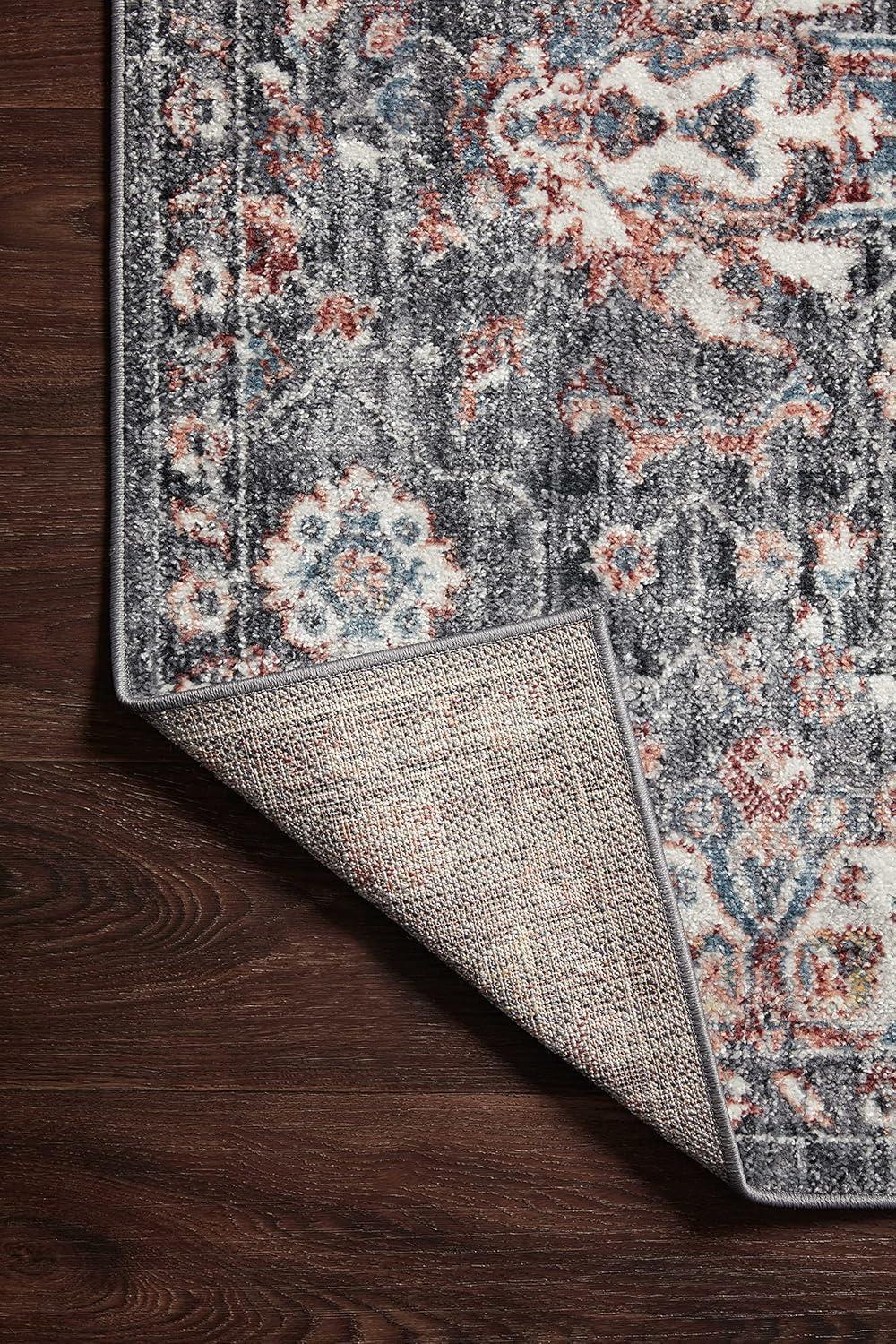 Loloi II Cassandra Collection CSN-03 Charcoal / Rust Oriental Area Rug 5'-3" x 7'-9"