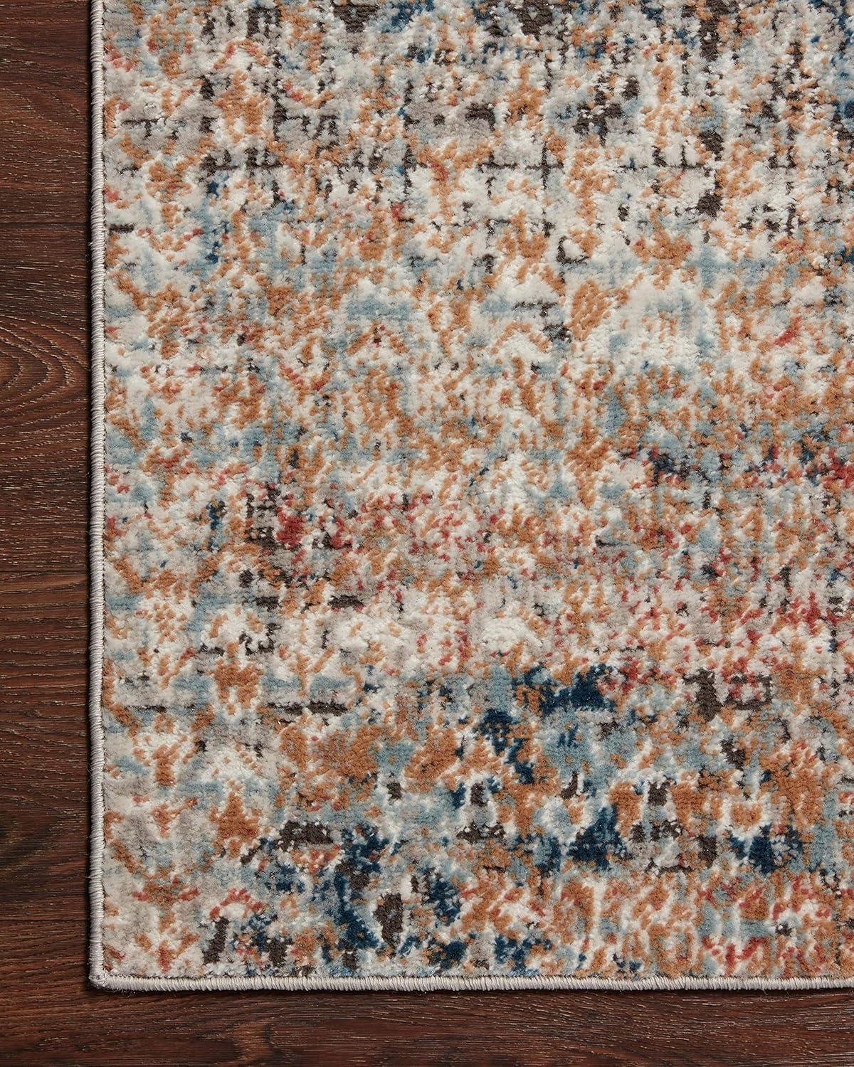 Loloi II Bianca Collection BIA-09 Ocean / Spice, Abstract Area Rug 5'-3" x 7'-6"