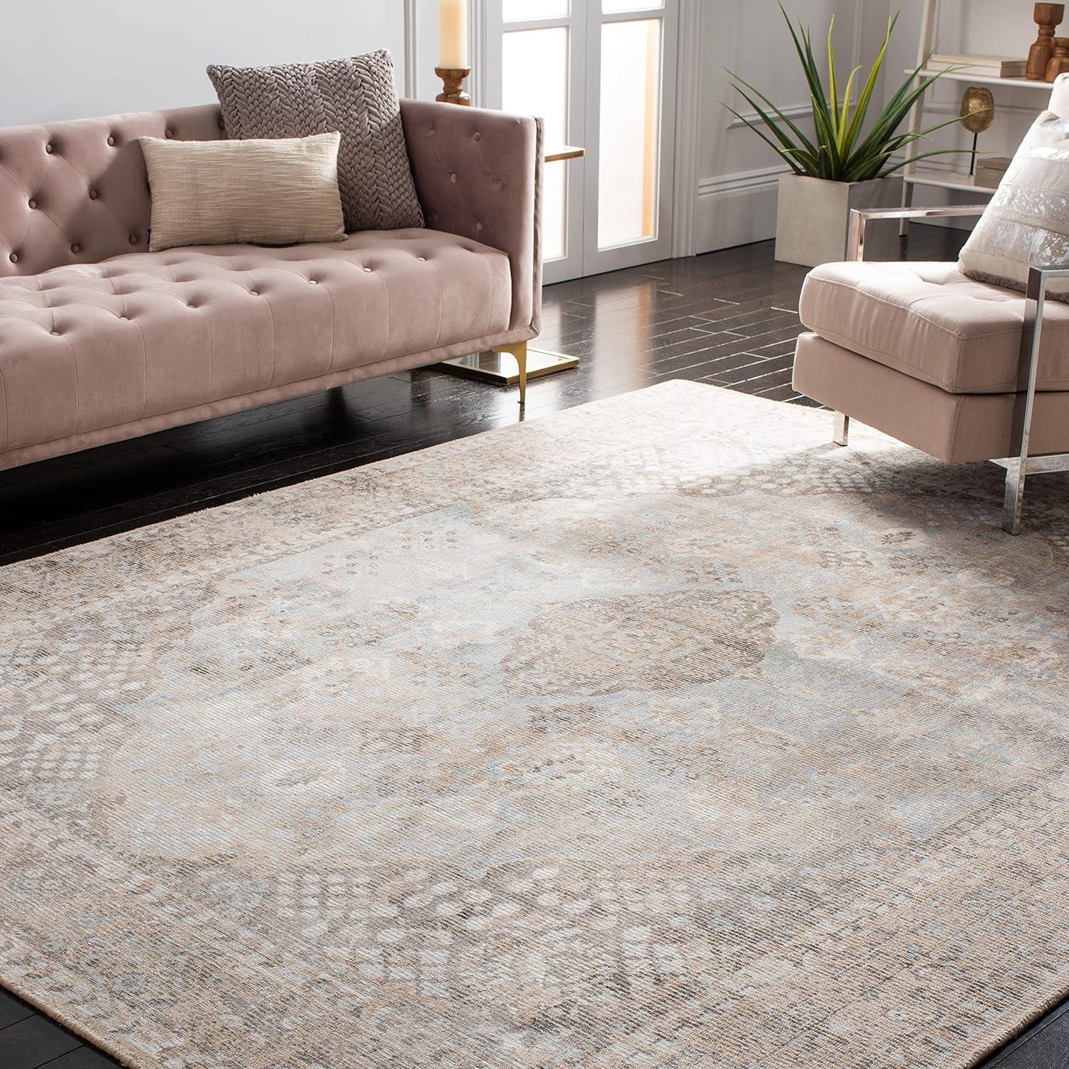 SAFAVIEH Restoration Vintage Edith Medallion Area Rug, Beige/Sand, 9' x 12'