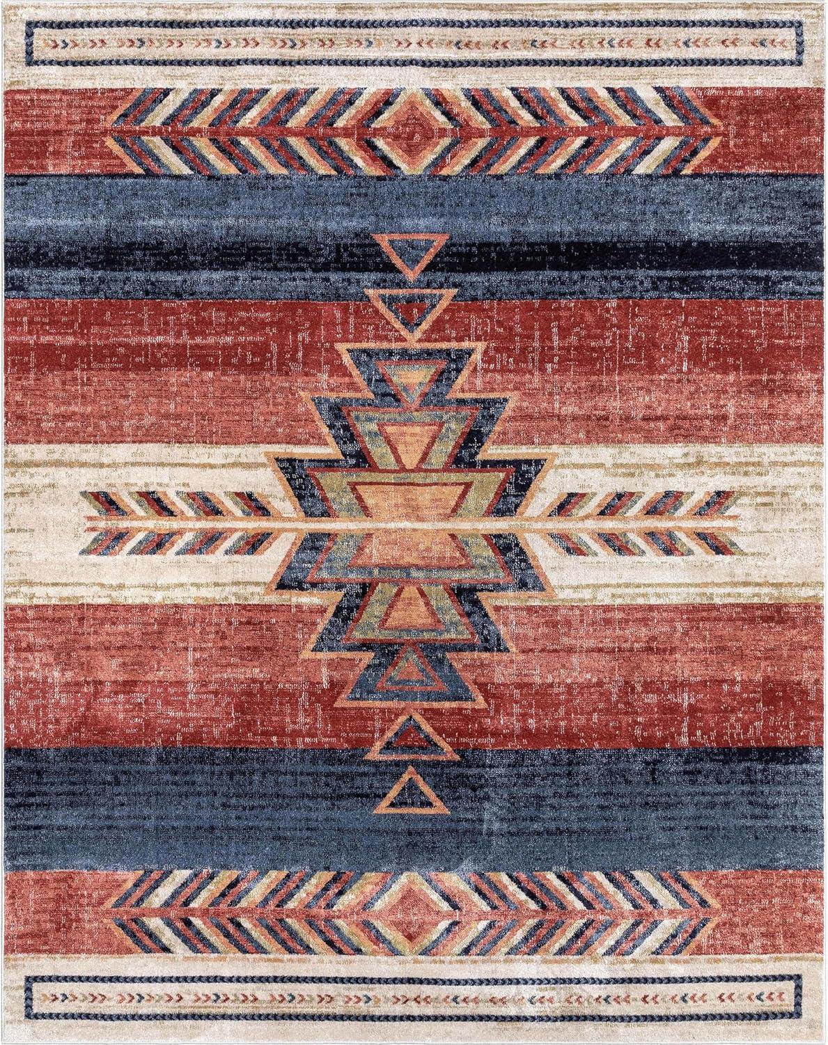 Southwestern Area Rug in Crimson