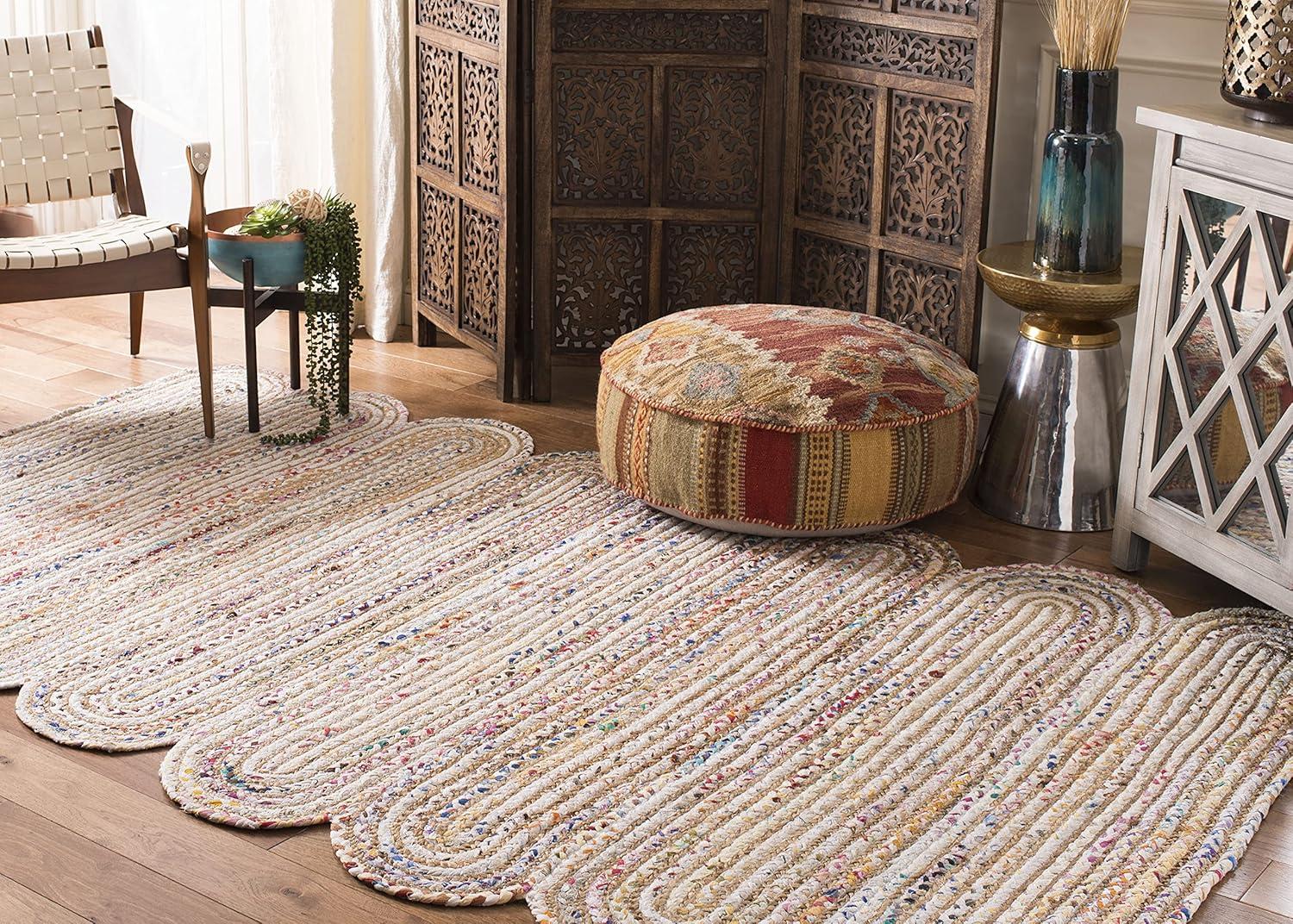 Cape Cod CAP208 Woven Indoor Area Rug - Ivory/Multi - 5'x8' - Safavieh