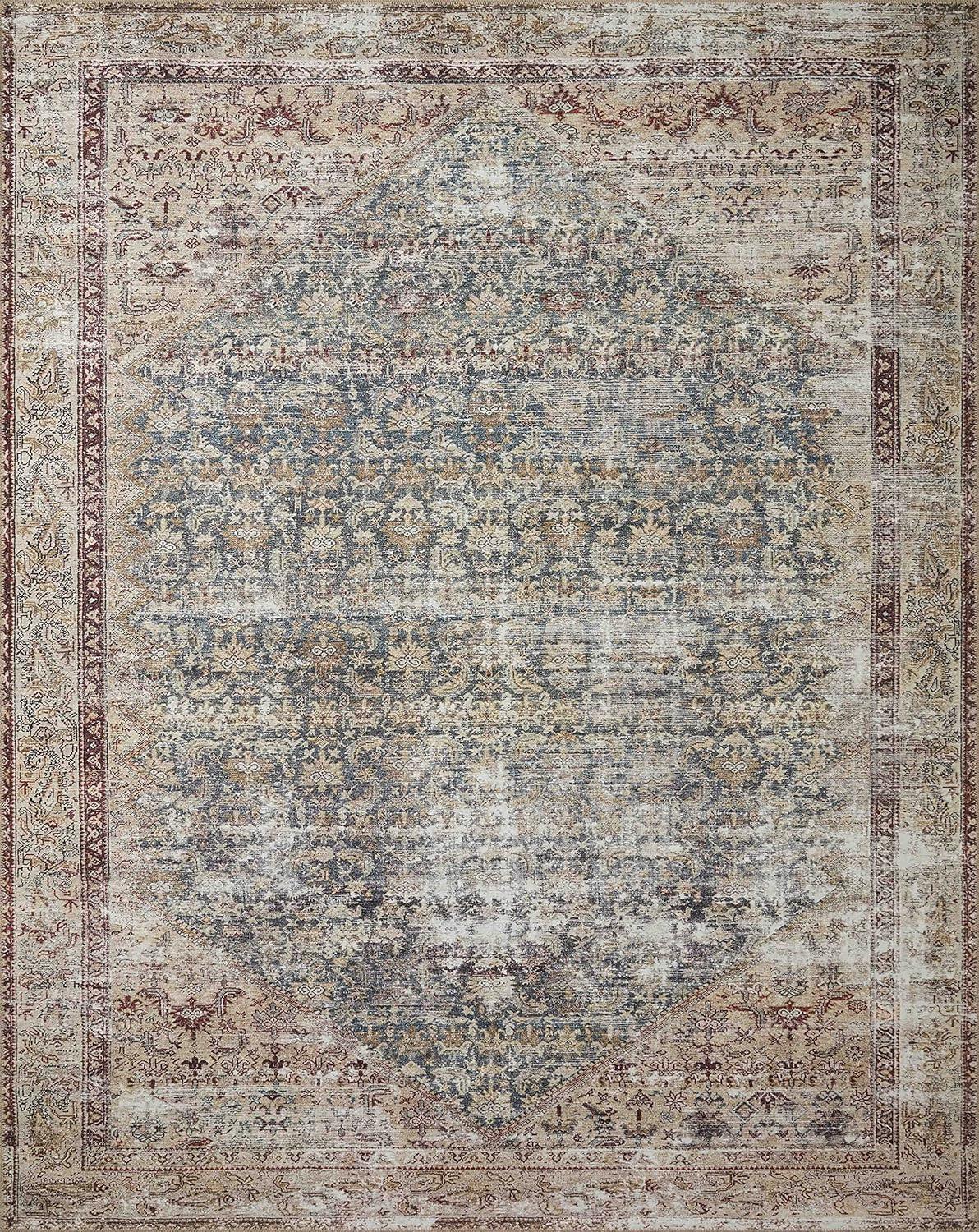 Georgie Teal & Antique 2' x 5' Machine Woven Synthetic Area Rug