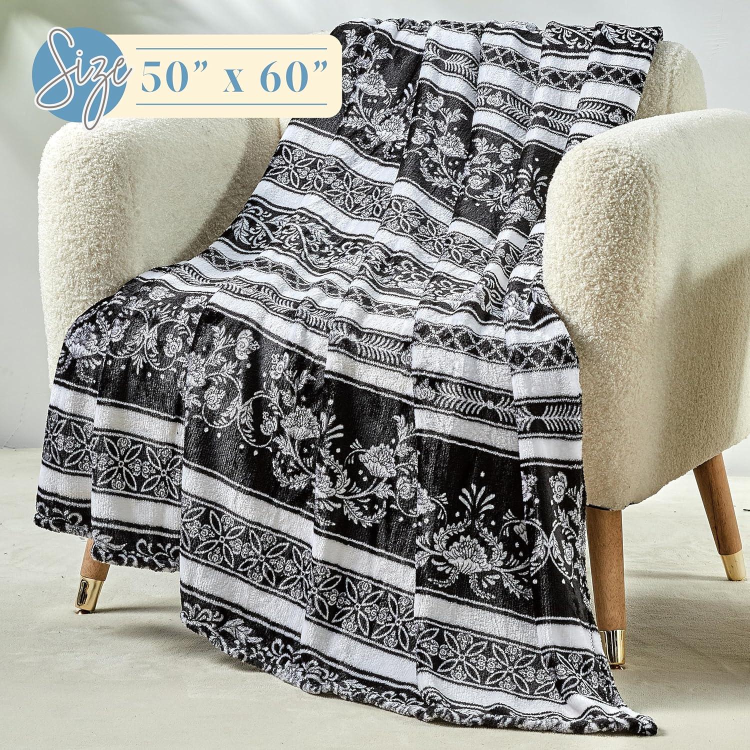 Noble House Super Comfy and Extra Cozy Microplush Odelia Throw Blanket (50" x 60") - Odelia