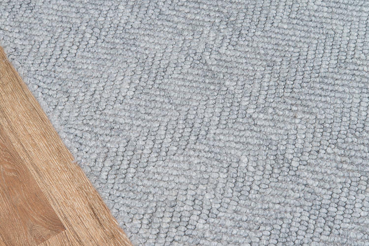 Erin Gates By Momeni 5'x8' Solid Woven Area Rug Gray: Modern Handmade Low Pile Polyester Rectangle Rug