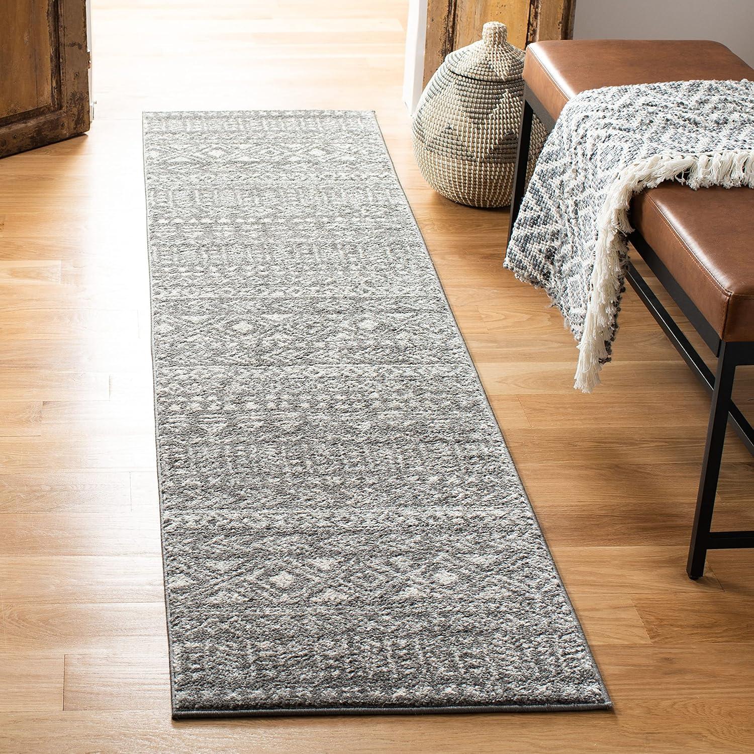 Tulum TUL263 Power Loomed Indoor Accent Rug - Dark Grey/Ivory - 3'x5' - Safavieh