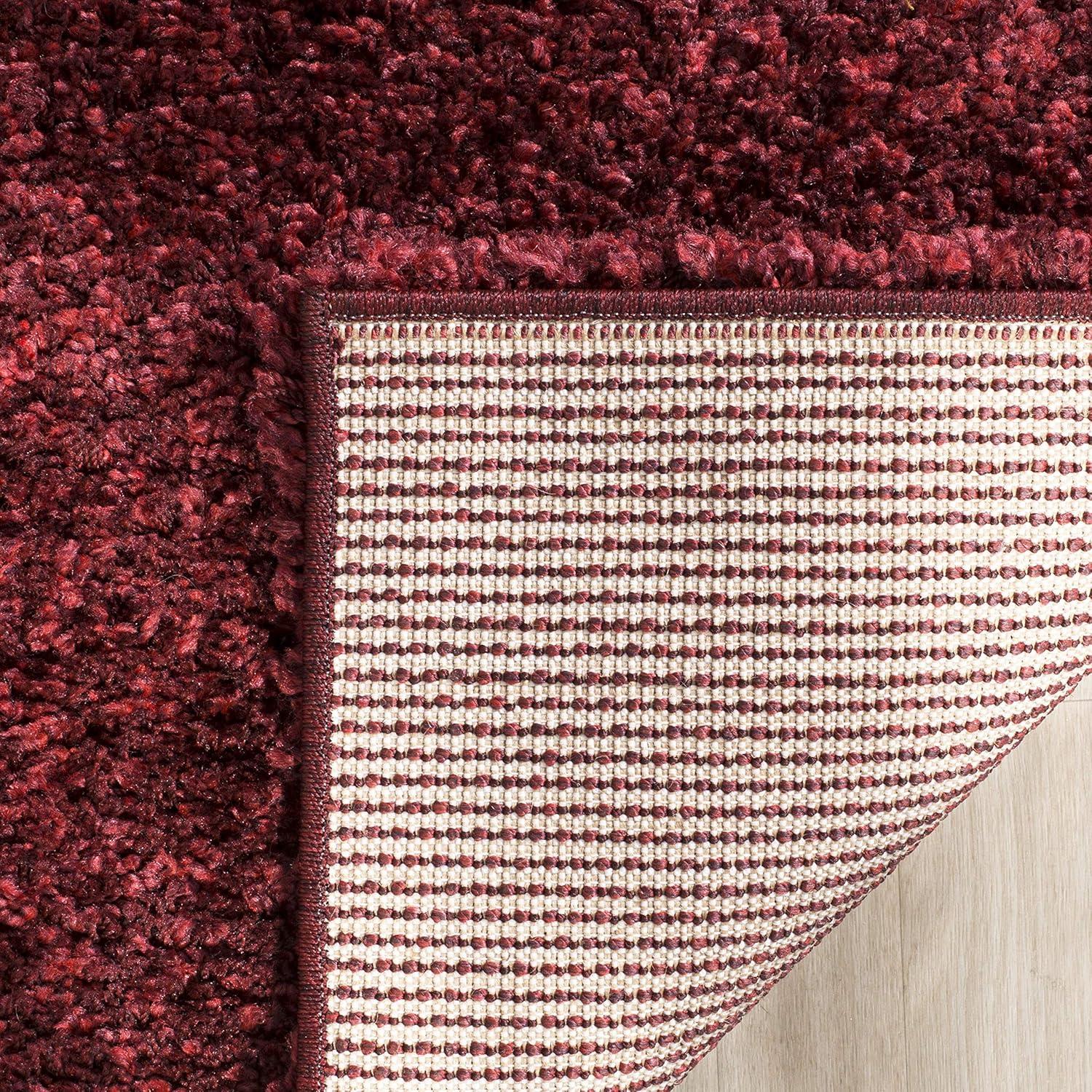 California Shag SG151 Power Loomed Indoor Accent Rug - Maroon - 4'x4' - Safavieh
