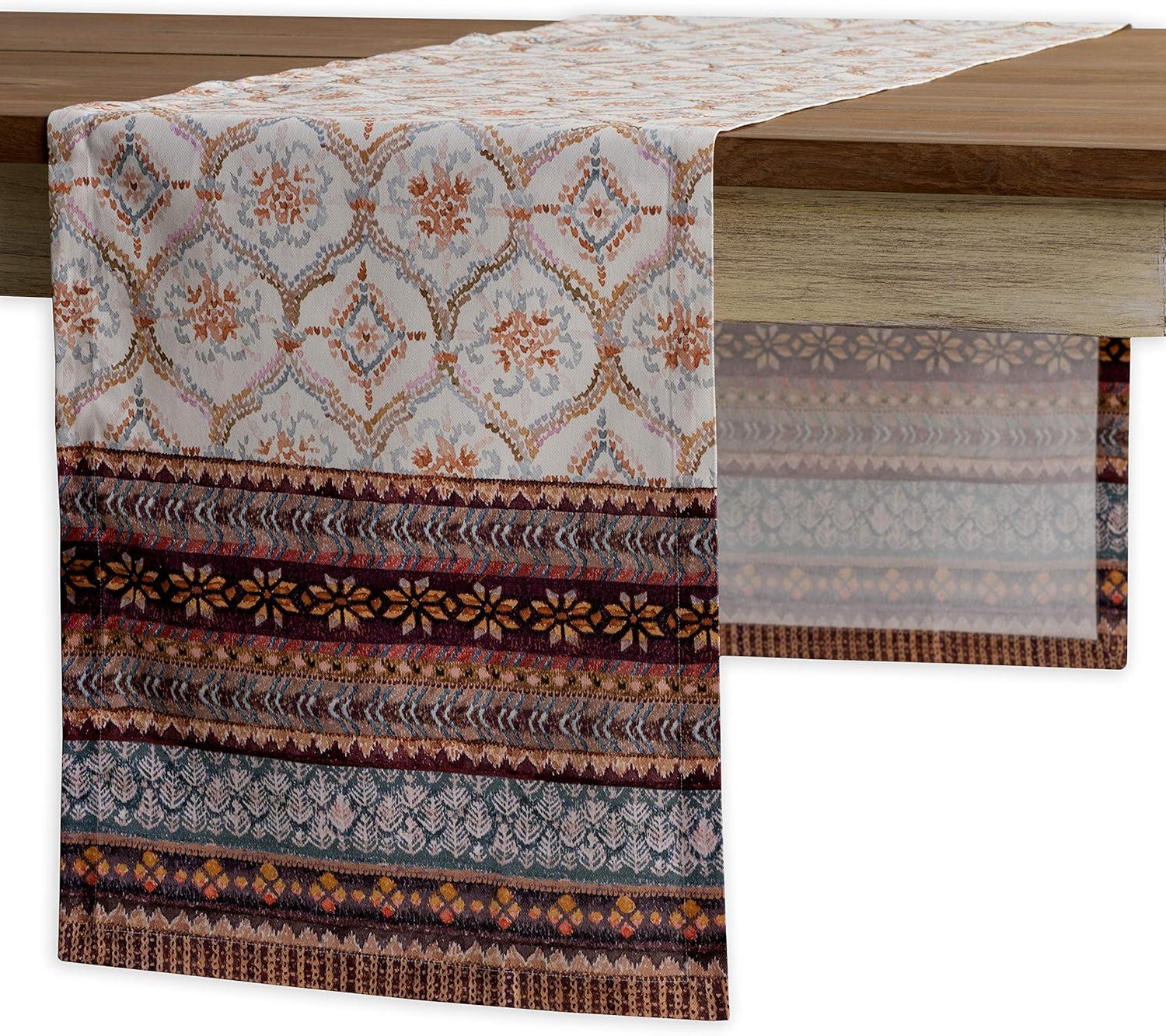 Fair Isle Multicolor Cotton Single Layer Table Runner