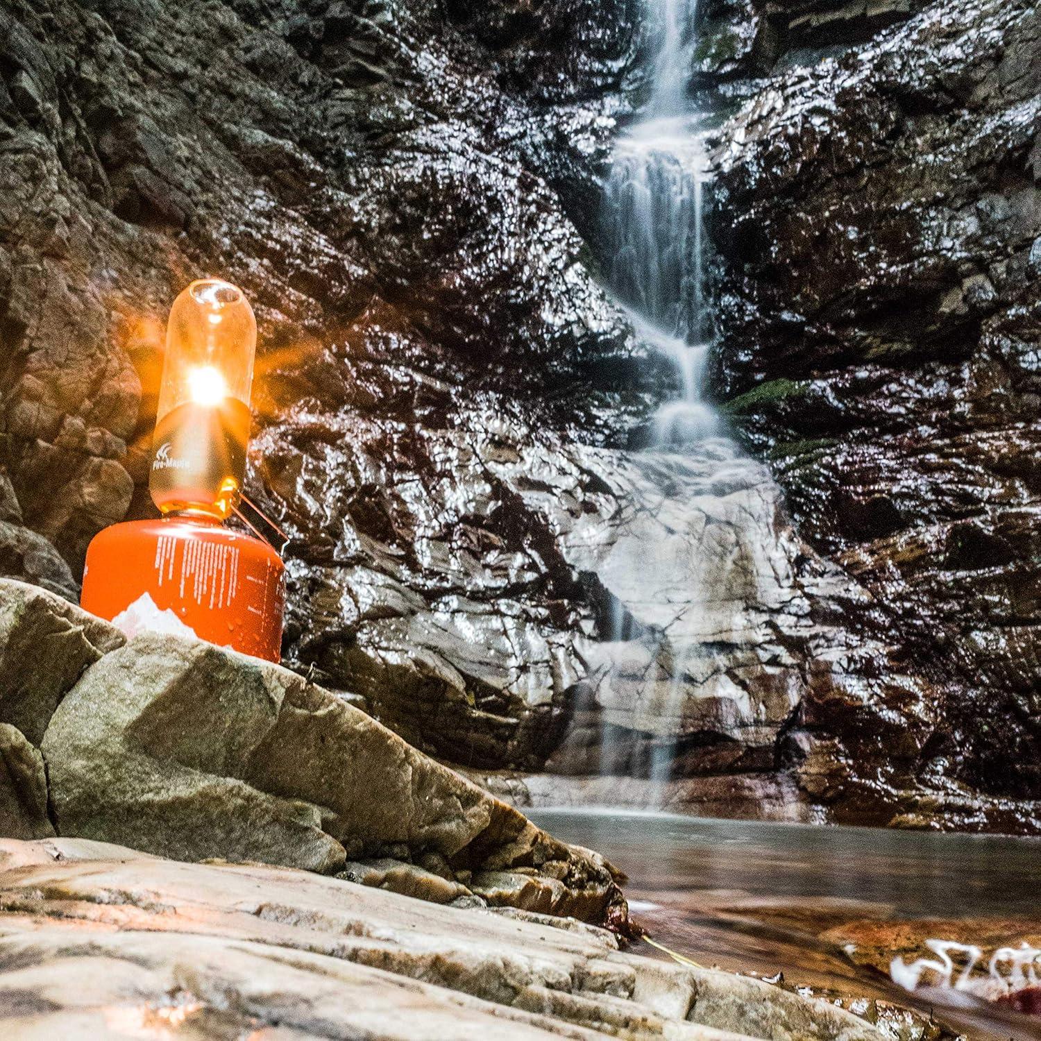 Fire-Maple Orange Glass and Metal Camping Lantern