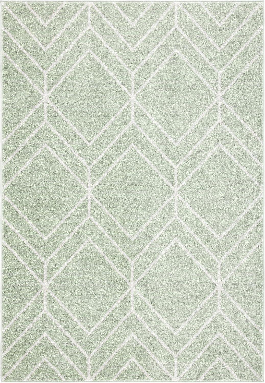 SAFAVIEH Adirondack Caitriona Geometric Area Rug, Sage/Ivory, 5'1" x 7'6"