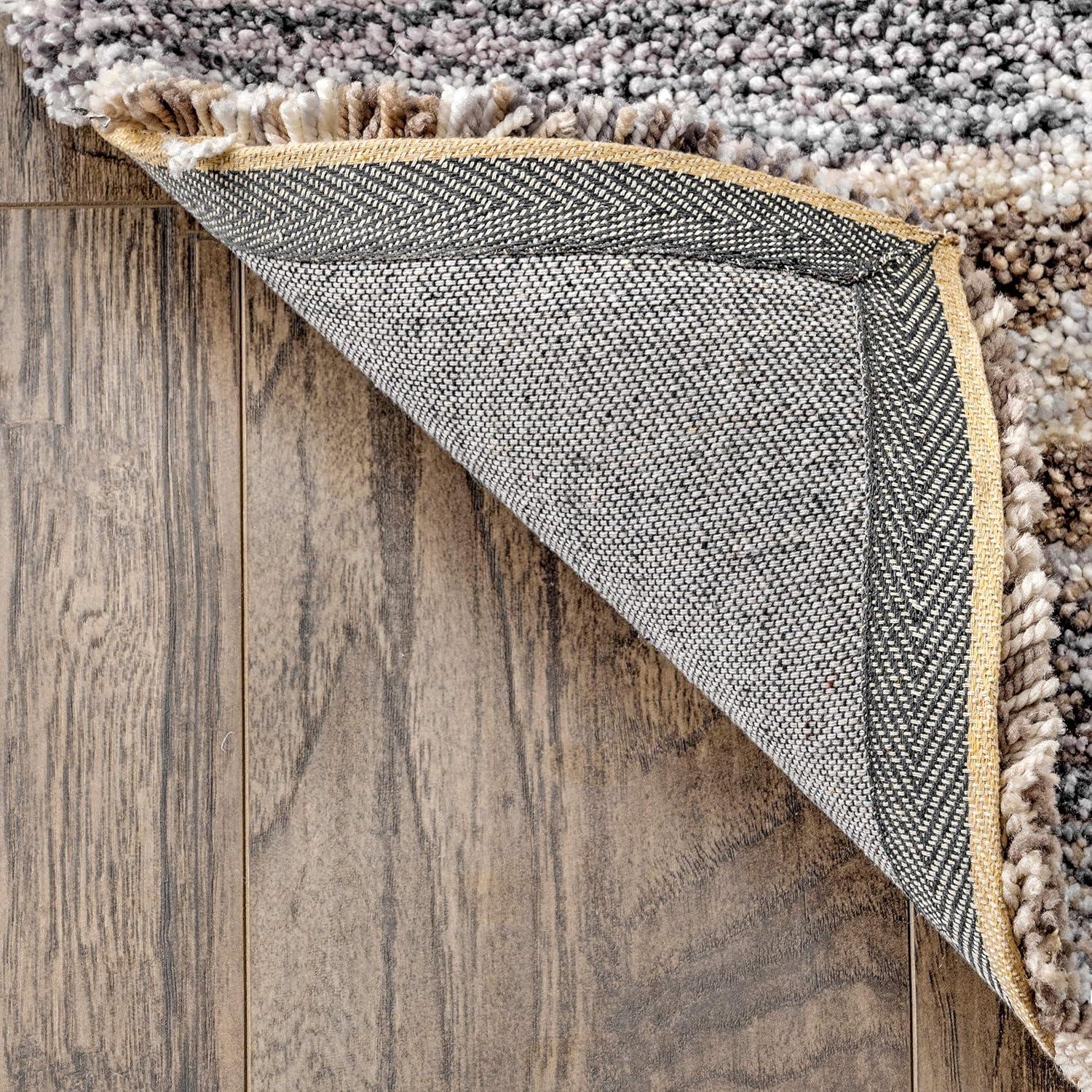 9'x12' Drey Ombre Shag Area Rug Beige/Brown - nuLOOM: Contemporary Tufted Medium Pile Indoor Rug