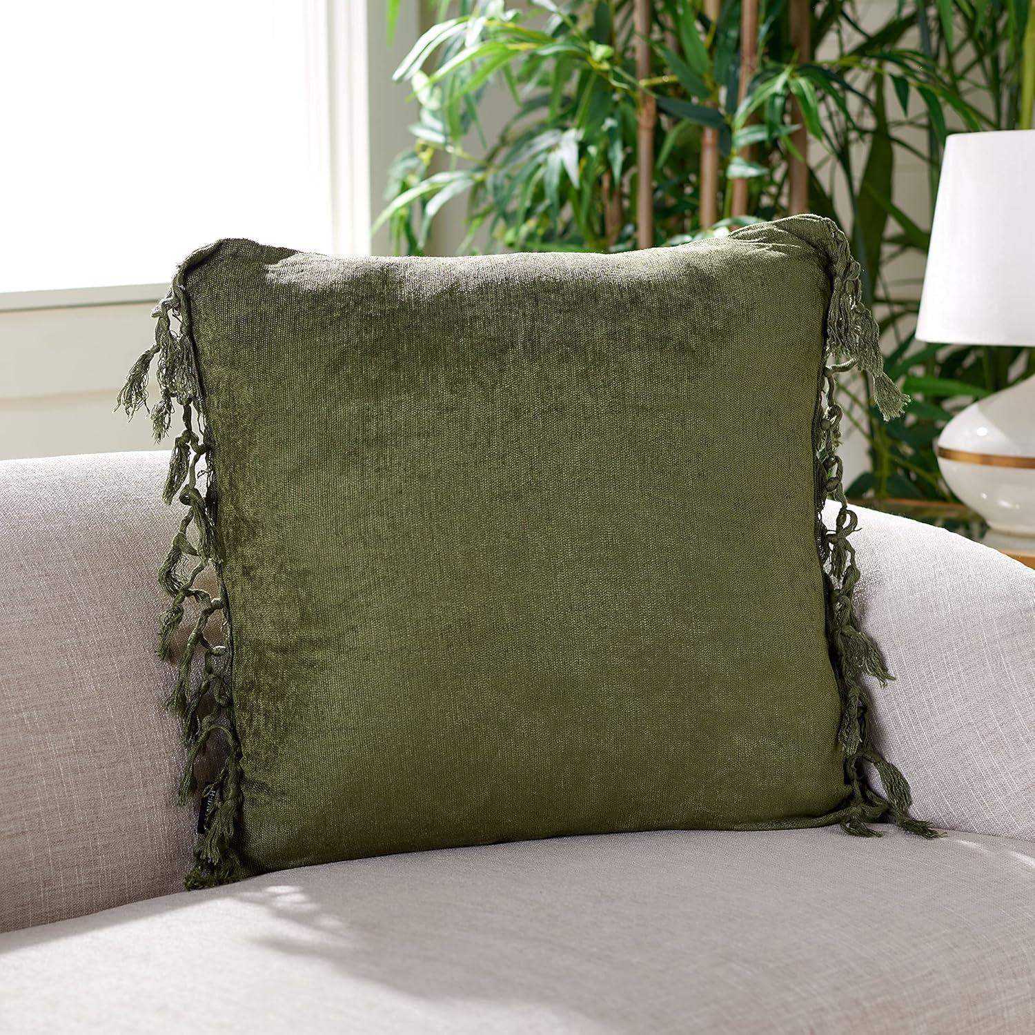 Dandria Fringed Cotton Reversible Throw Pillow