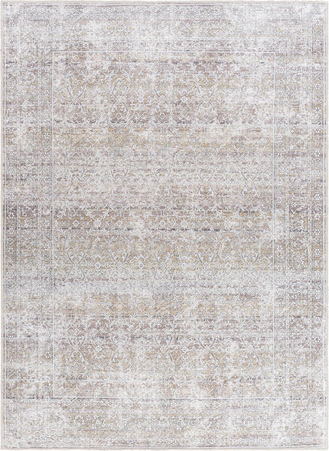 Our PNW Home x Livabliss Our PNW Home x Livabliss Machine Washable Oriental Boho Dark Brown Cream Area Rug