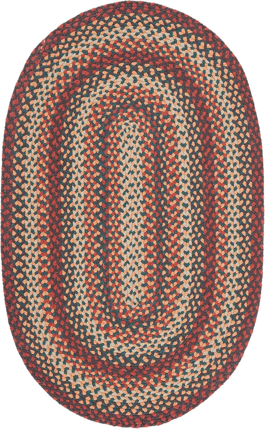 Braided BRD651 Flat Weave Indoor Accent Rug - Yellow/Red - 3'x5' Oval - Safavieh