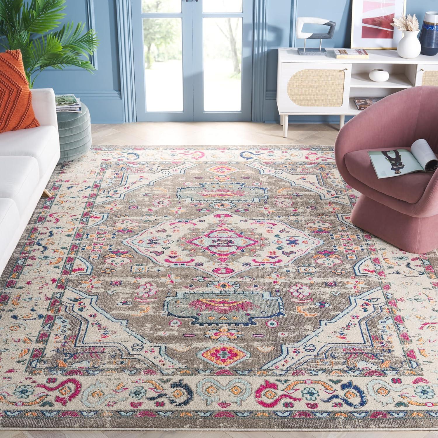 Madison MAD468 Power Loomed Indoor Area Rug - Taupe/Ivory - 8'x10' - Safavieh