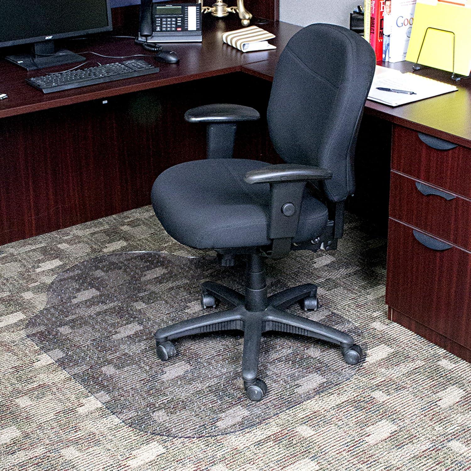 Clear Rectangular Office Chair Mat for Low Pile Carpet