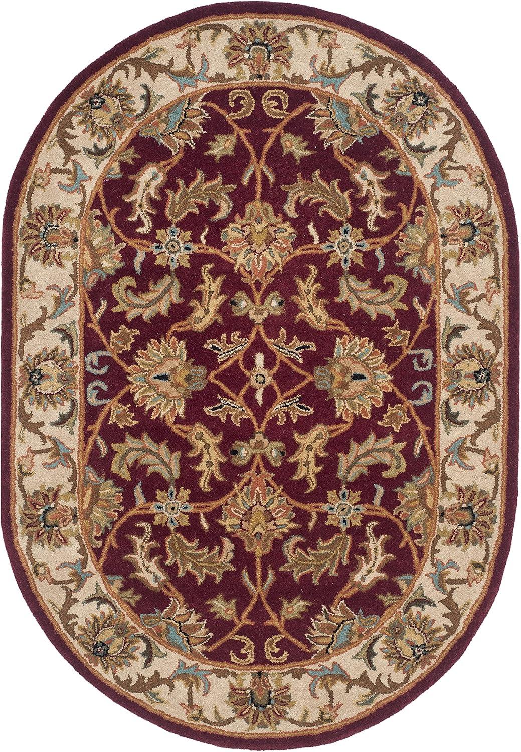 Heritage HG628 Hand Tufted Area Rug - Red/Ivory - 7'6"x9'6" Oval - Safavieh.