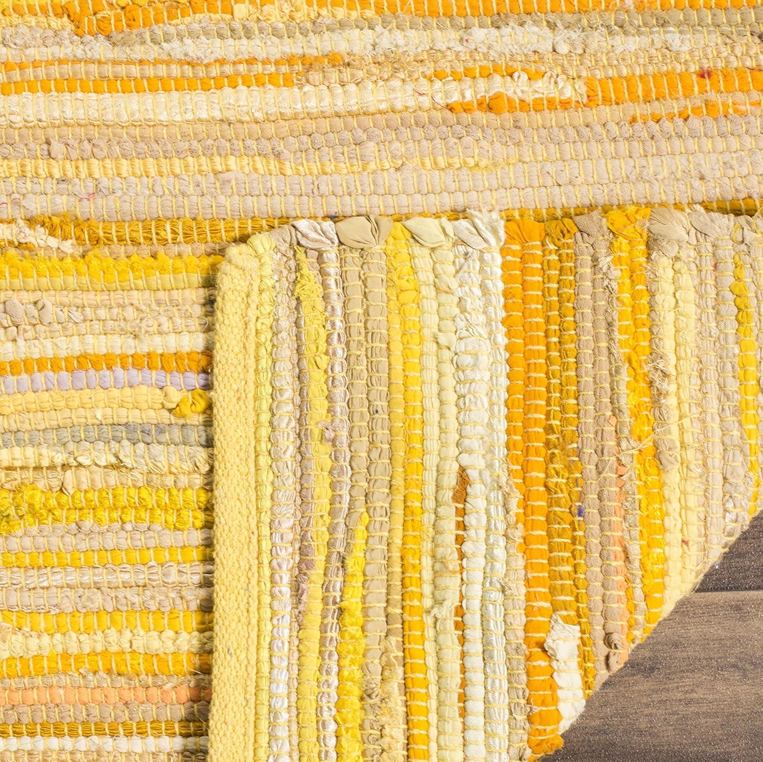 Rag Runner Rug RAR130 Hand Woven Runner Rug - Yellow/Multi - 2'3"x8' - Safavieh.
