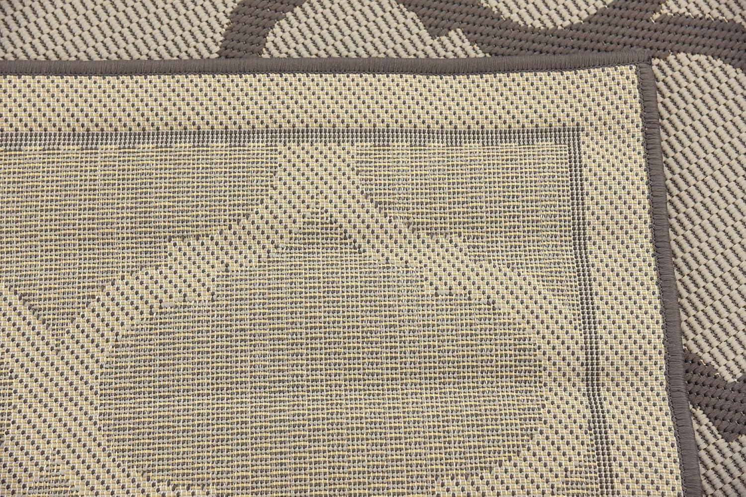 Unique Loom 6' 1 x 6' 1 Square Gray Outdoor Trellis Moroccan Area Rug