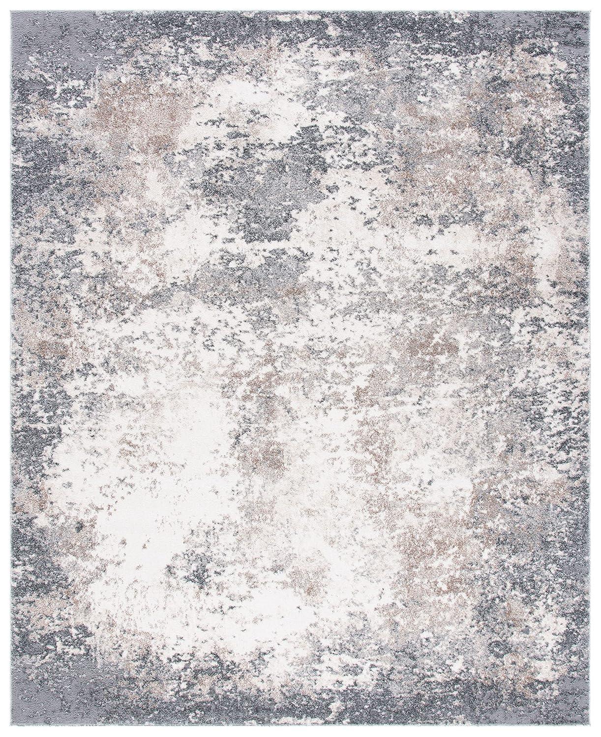 Aston ASN705 Power Loomed Indoor Area Rug - Grey/Ivory - 9'x12' - Safavieh