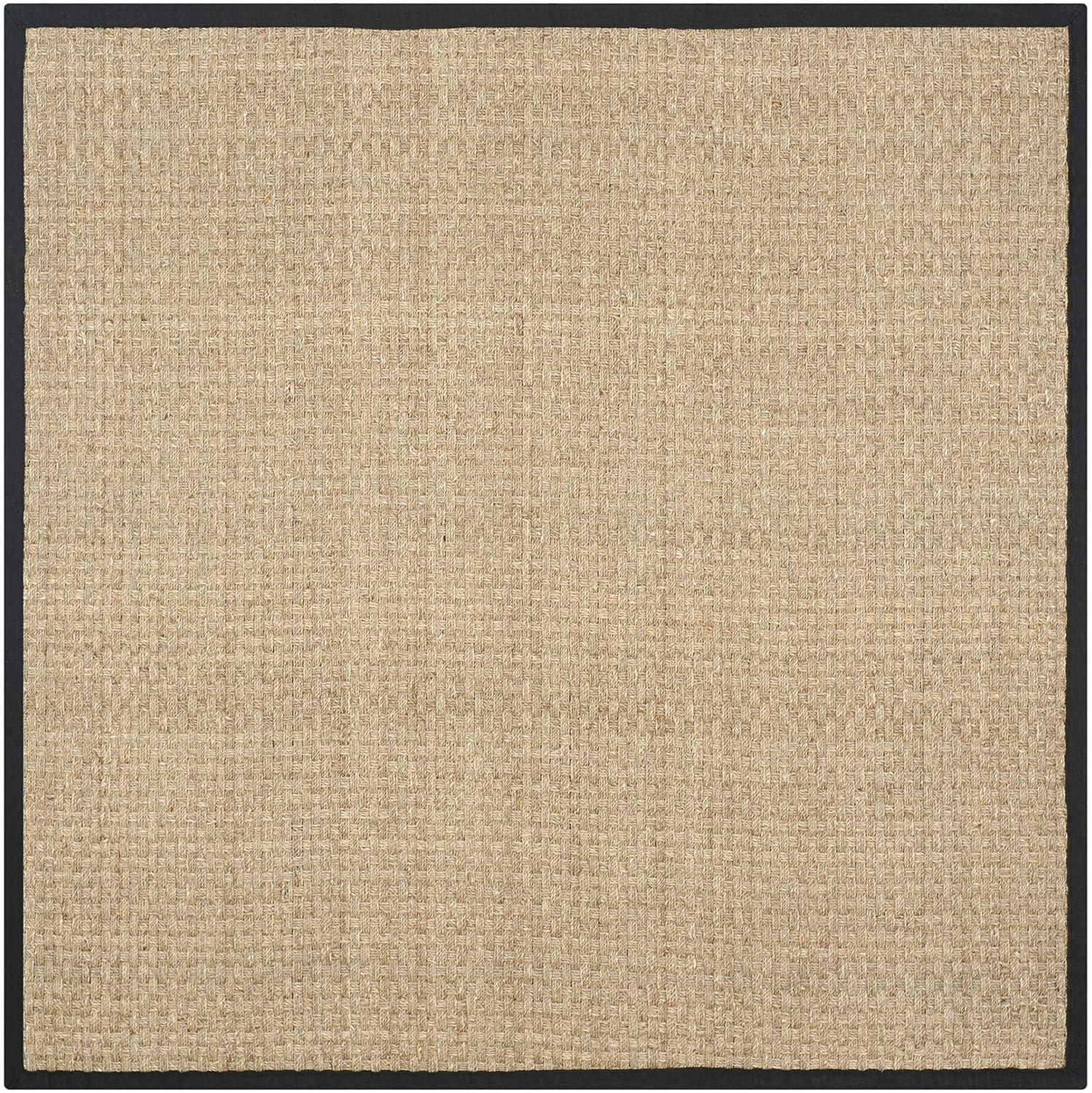Natural Fiber NF114 Power Loomed Indoor Area Rug - Natural/Black - 8'x8' - Safavieh