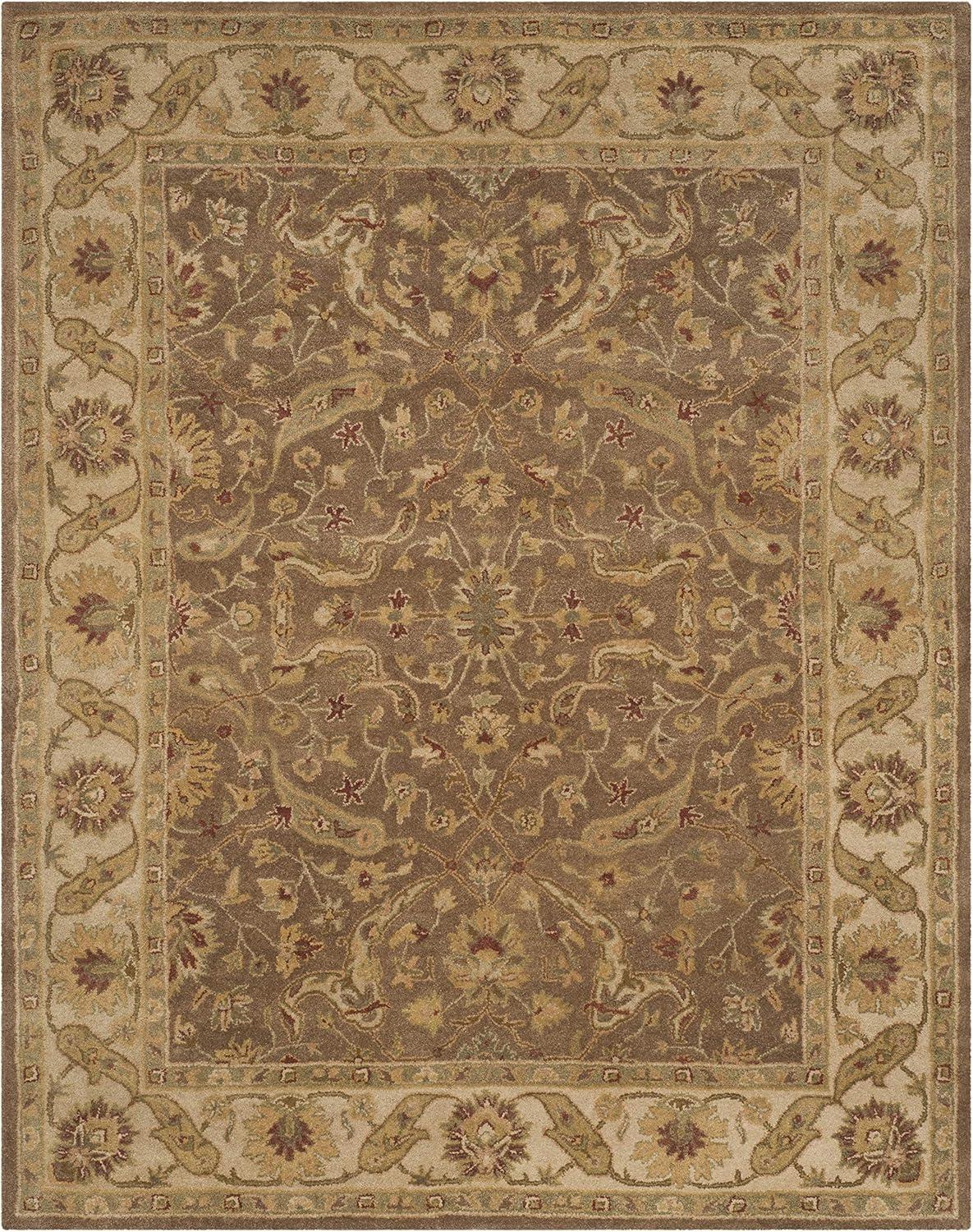 SAFAVIEH Antiquity Beaufort Traditional Floral Wool Area Rug, Brown/Gold, 7'6" x 9'6"