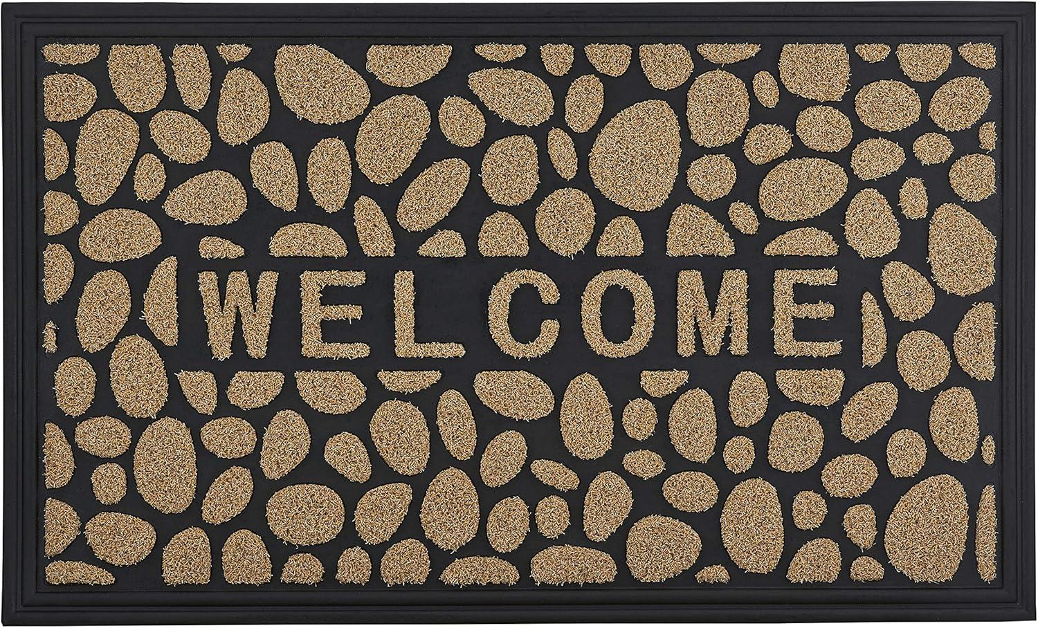 Natural Brown Coir Outdoor Geometric Doormat