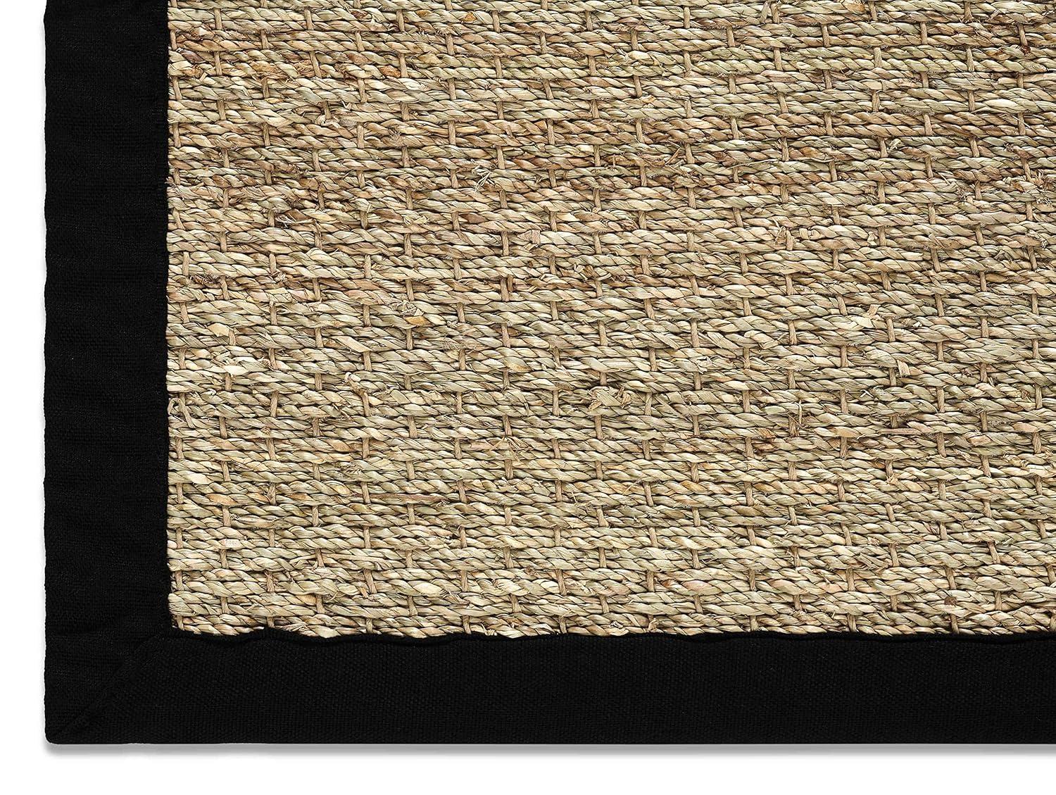 Chesapeake Seagrass Area Rug with Black border (5'x7')