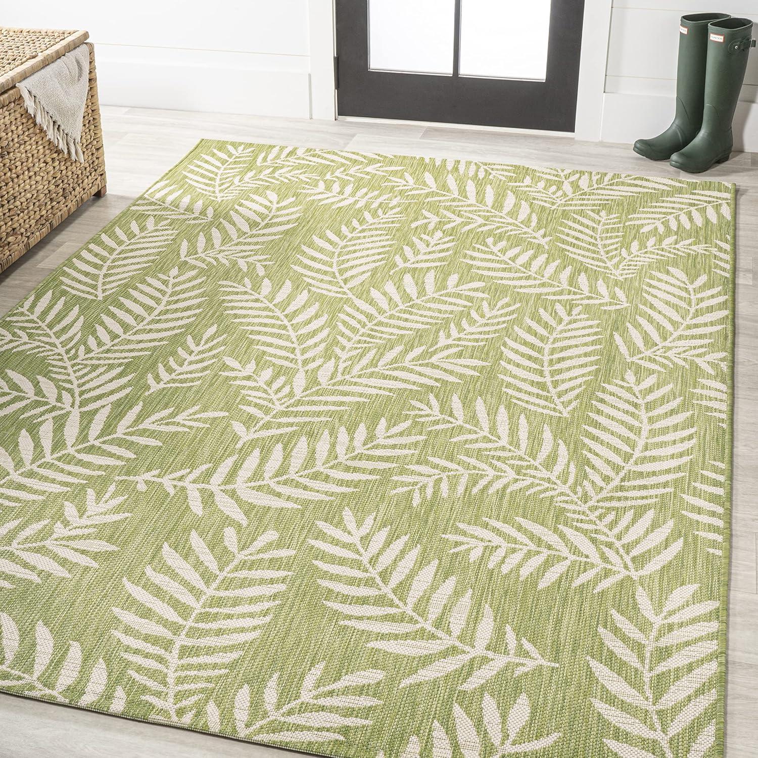 Nevis Palm Frond Indoor/Outdoor Area Rug - JONATHAN Y