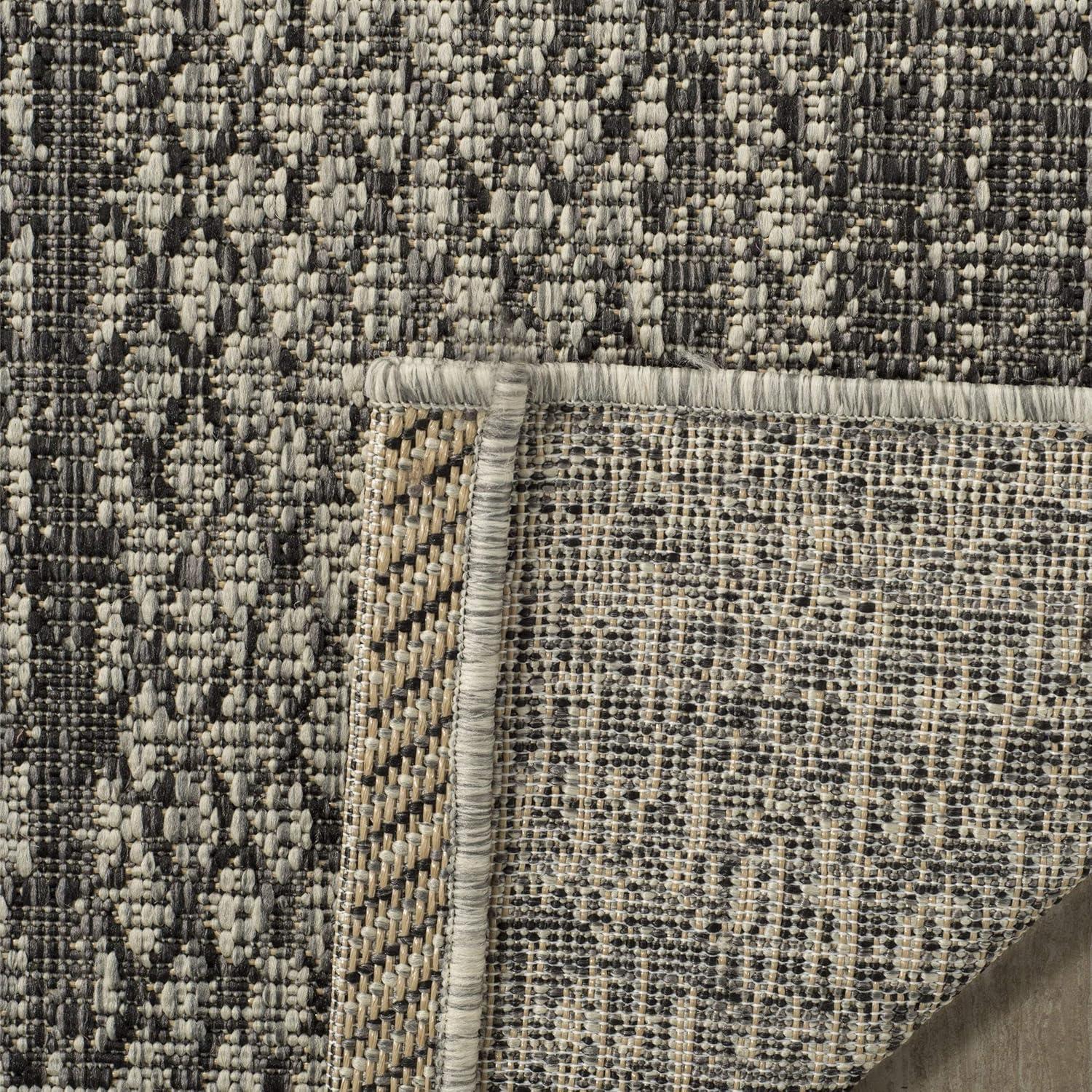 Courtyard CY8736 Power Loomed Indoor and Outdoor Area Rug - Light Grey/Black - 8'x11' - Safavieh