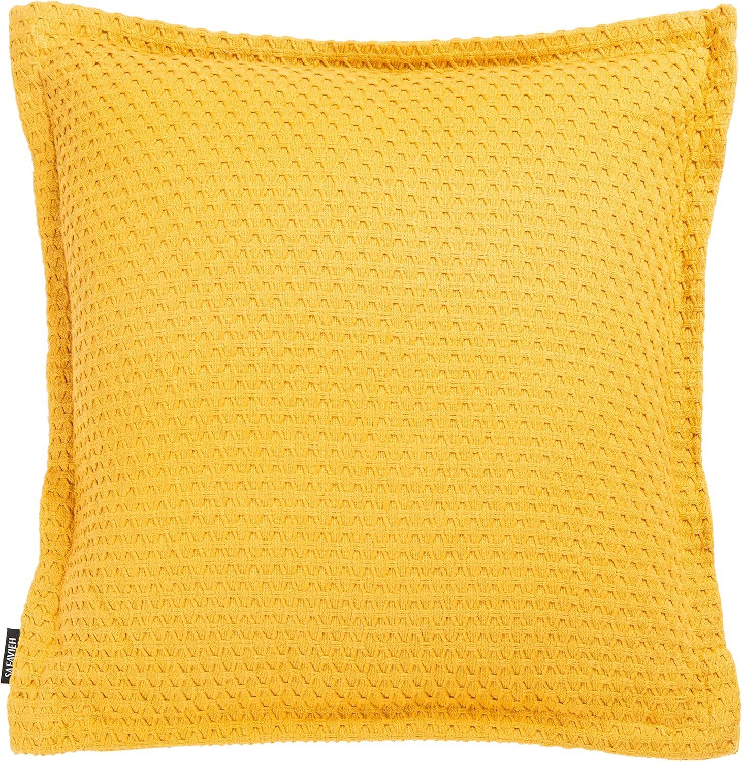 SAFAVIEH Lucina Geometric Texture Accent Pillow, 18" x 18", Yellow