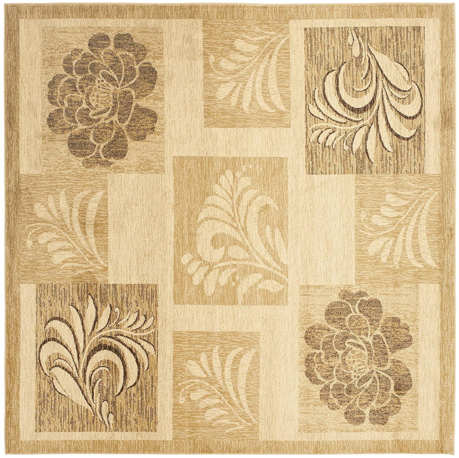 Lyndhurst LNH554 Power Loomed Area Rug - Ivory/Multi - 6'7"x6'7" - Safavieh
