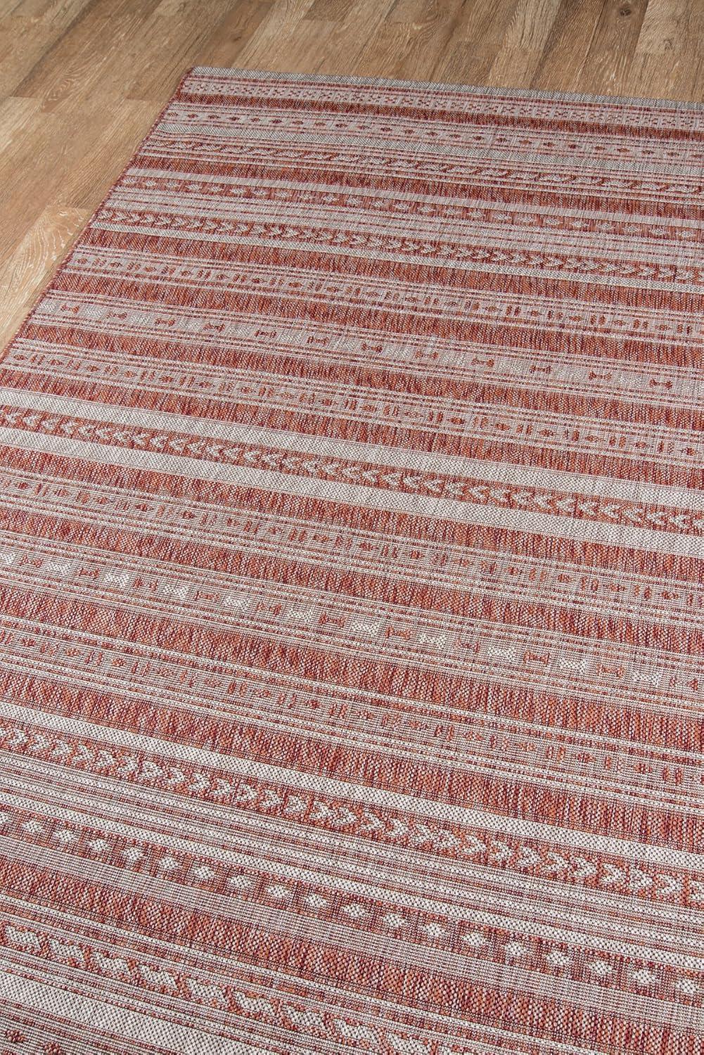 Abstract Copper Charm 4' x 6' Rectangular Synthetic Rug