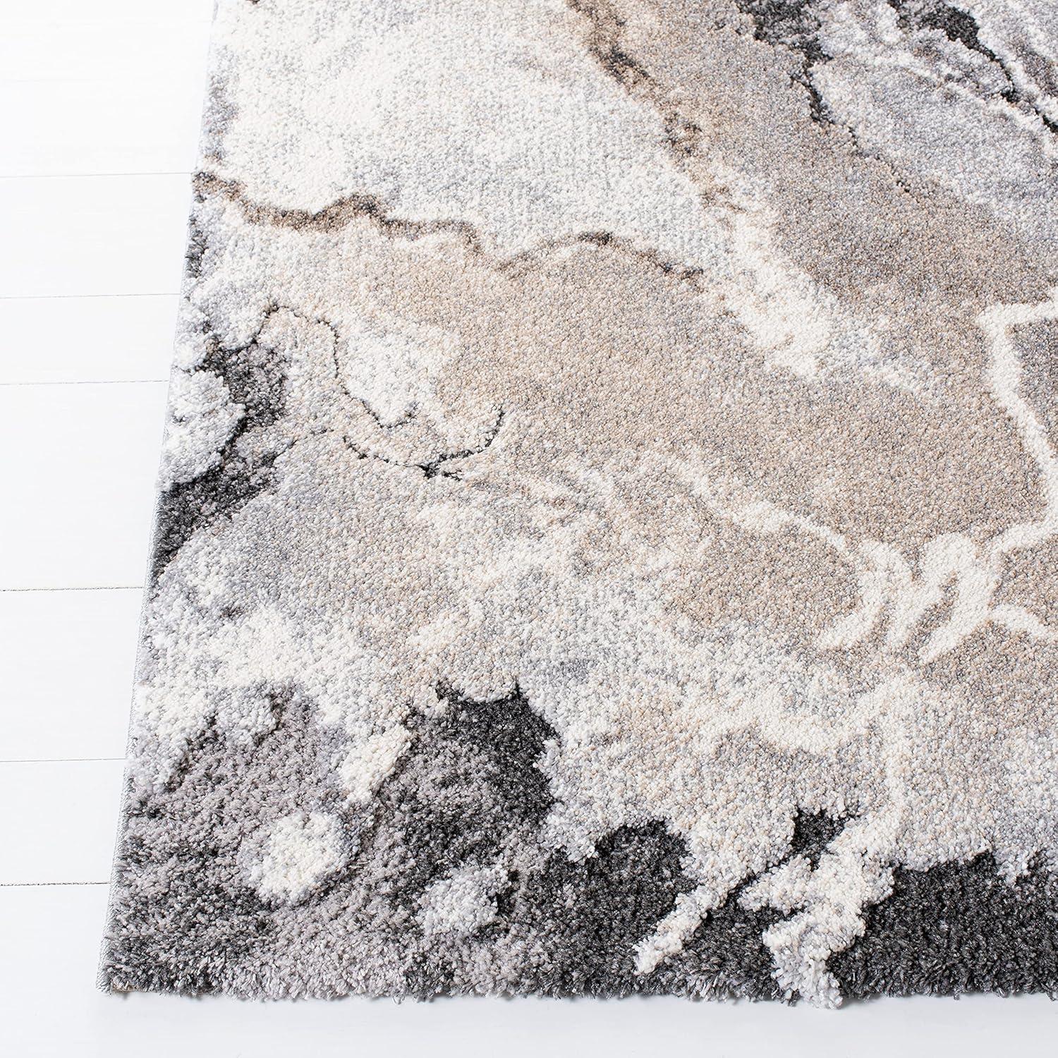 Cyrus Shag CYR121 Power Loomed Indoor Area Rug - Grey/Beige - 5'5"x7'6" - Safavieh