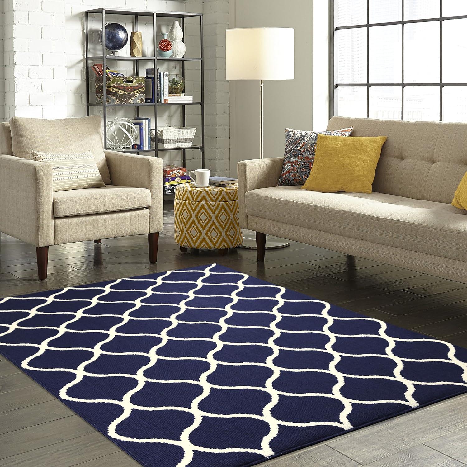 Hershman Tufted Blue/White Indoor Rug
