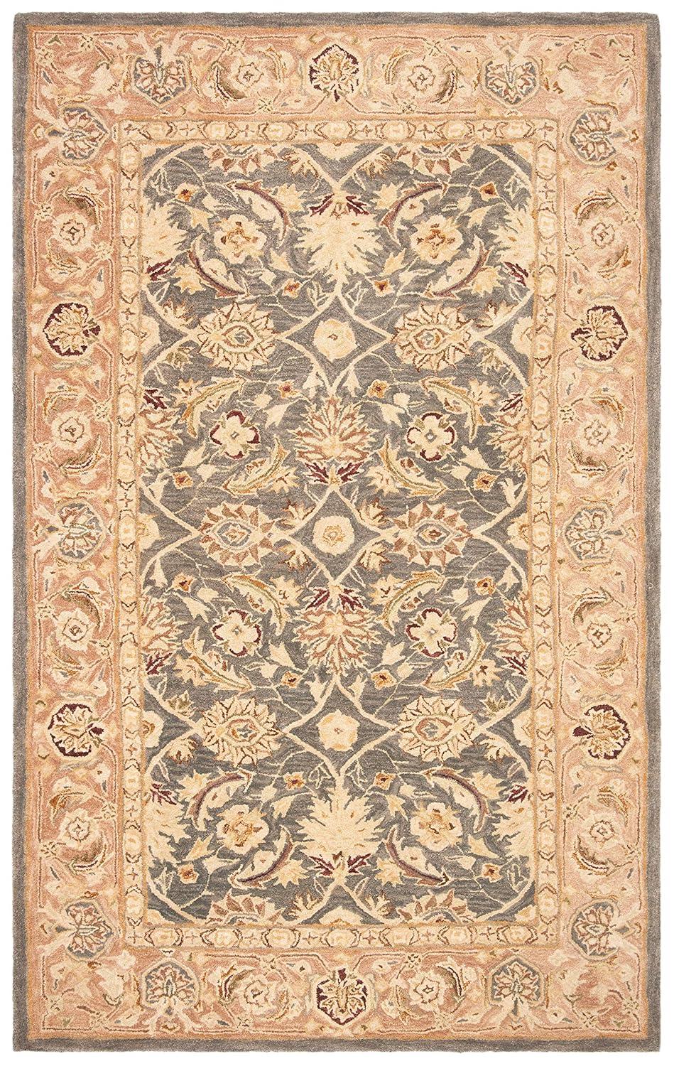 Anatolia AN549 Hand Tufted Indoor Area Rug - Teal Blue/Taupe - 8'x10' - Safavieh