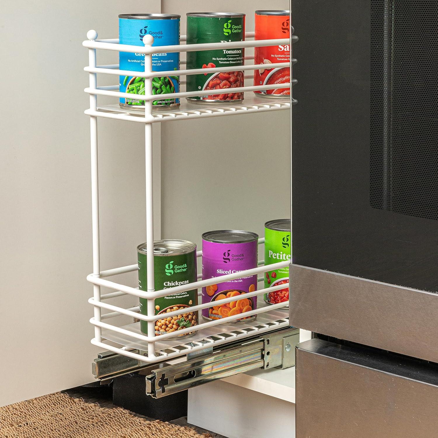 Glidez Multipurpose Steel Pull-Out/Slide-Out Storage Organizer with Plastic Liners for Under Cabinet Use, Fits Standard Size Cabinet or Shelf