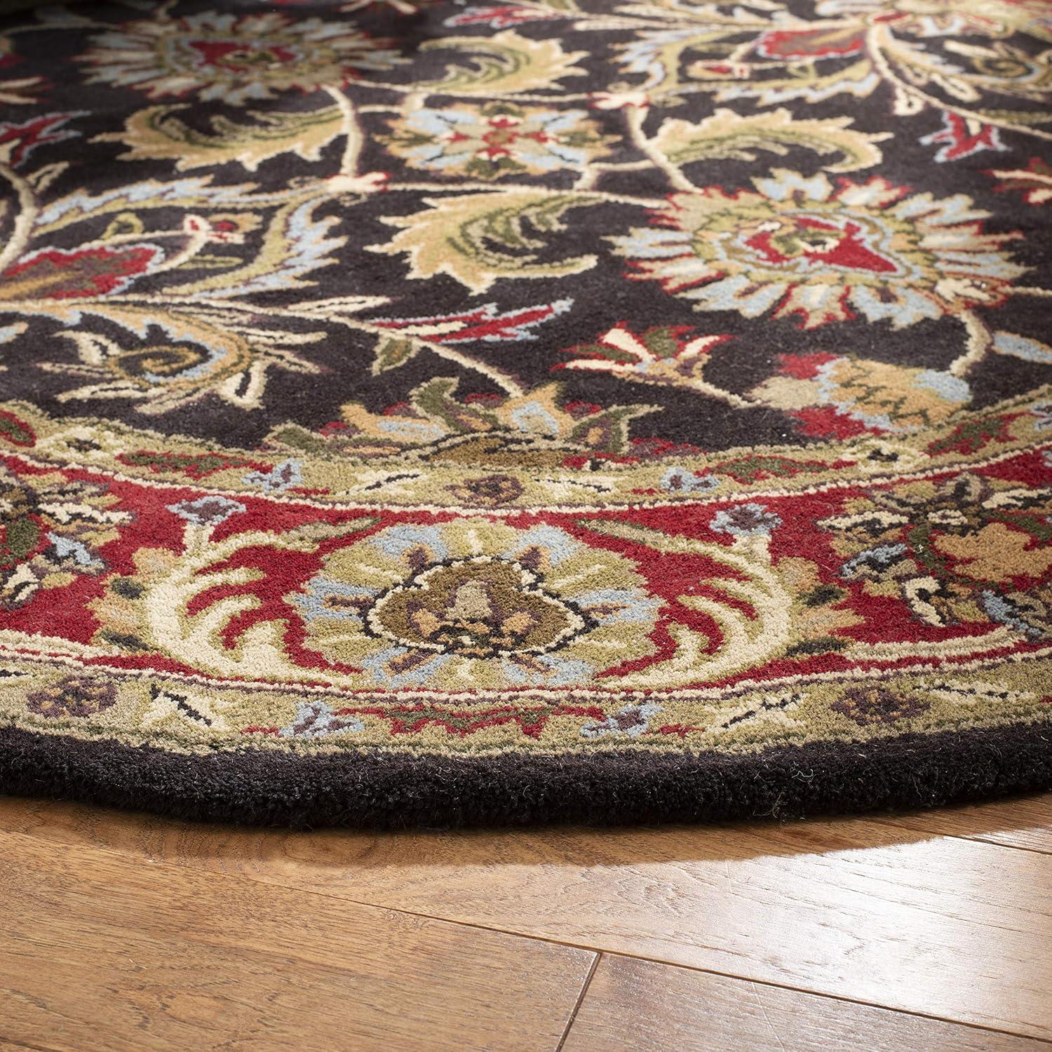 Heritage HG951 Hand Tufted Area Rug - Chocolate/Red - 8' round - Safavieh.