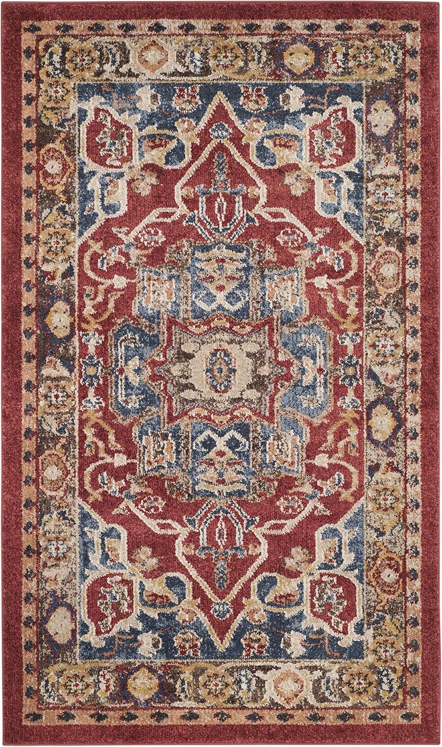 Royal Bijar 3' x 5' Red Synthetic Traditional Accent Rug