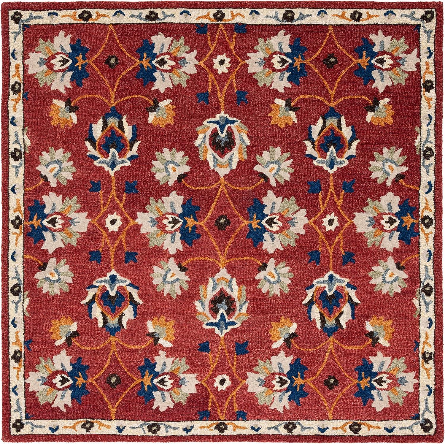 Micro-Loop MLP383 Hand Tufted Area Rug - Rust/Blue - 5'x5' - Safavieh.