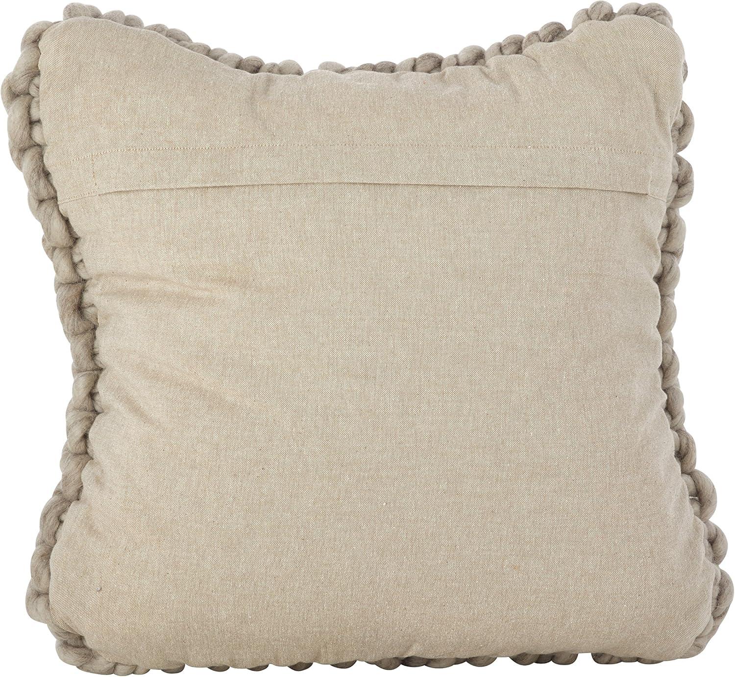 Beige Mist 18" Square Chunky Wool Cable Knit Throw Pillow Set