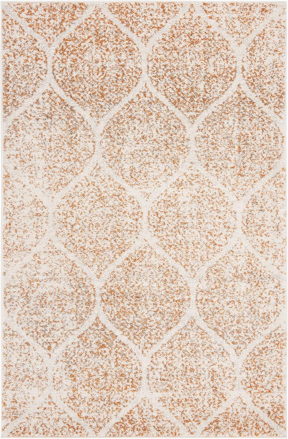 Madison MAD604 Power Loomed Indoor Area Rug - Cream/Orange - 4'x6' - Safavieh