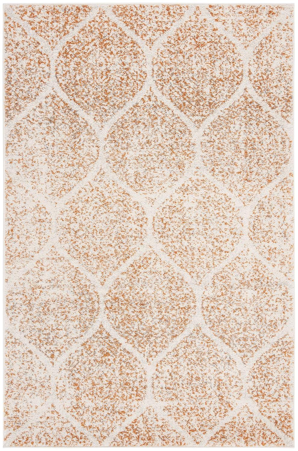 Madison MAD604 Power Loomed Indoor Area Rug - Cream/Orange - 4'x6' - Safavieh