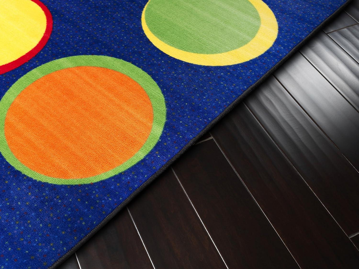 Multicolor Rectangular Stain-Resistant Kids' Classroom Rug