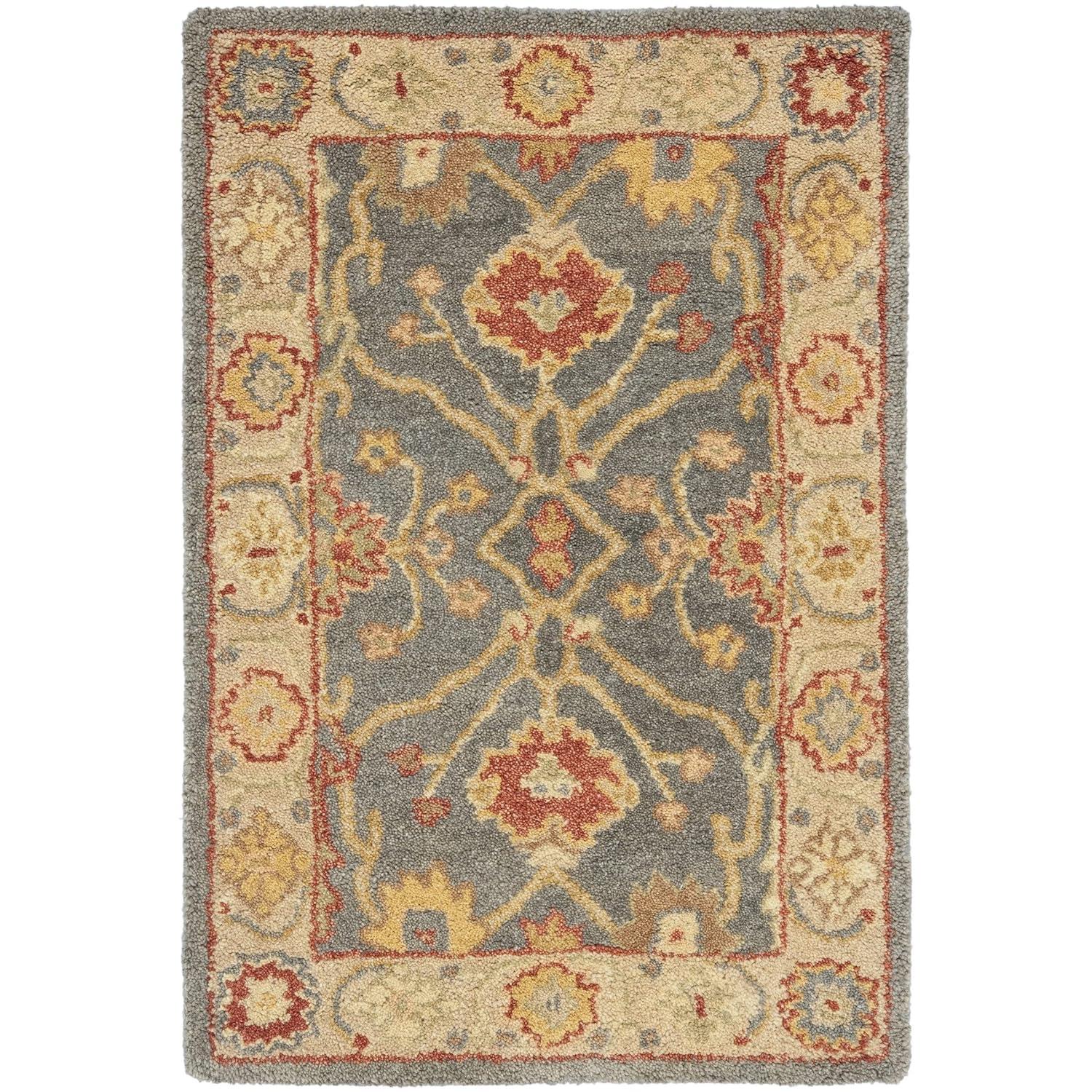 SAFAVIEH Antiquity Chanelle Oriental Wool Area Rug, Blue/Ivory, 9'6" x 13'6"