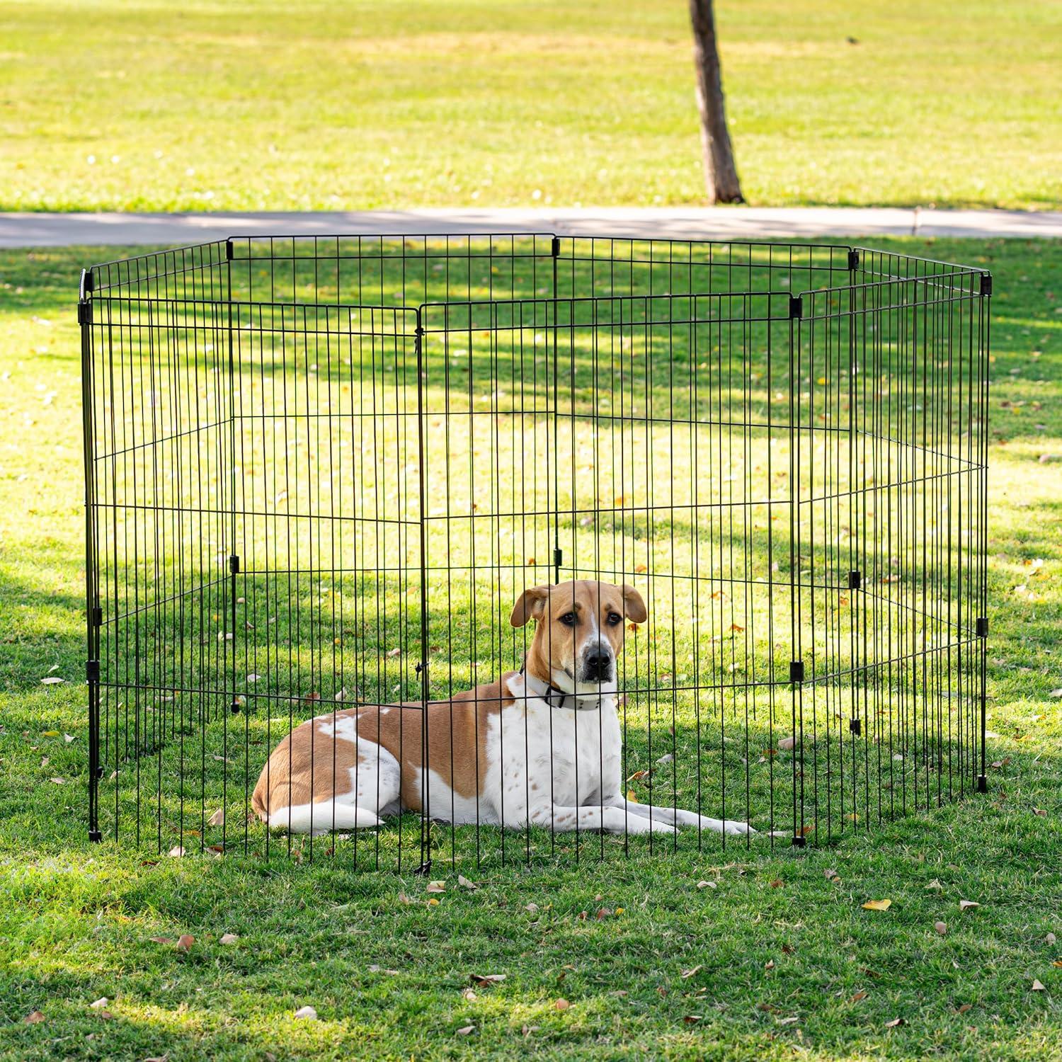 IRIS USA Exercise 8 Panel Wire Metal Pet Playpen for Dog