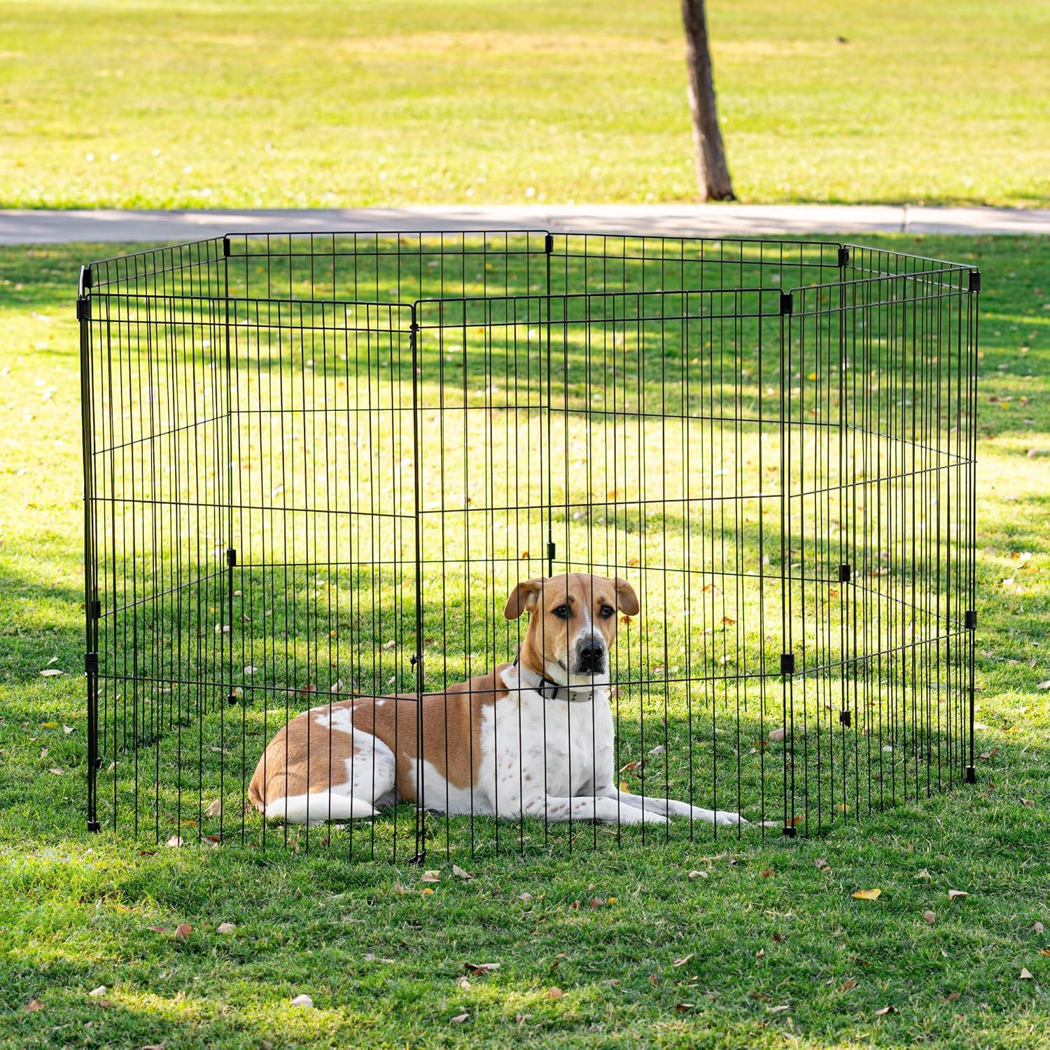 IRIS USA 36" Exercise 8 Panel Wire Metal Pet Playpen for Dog,Cat