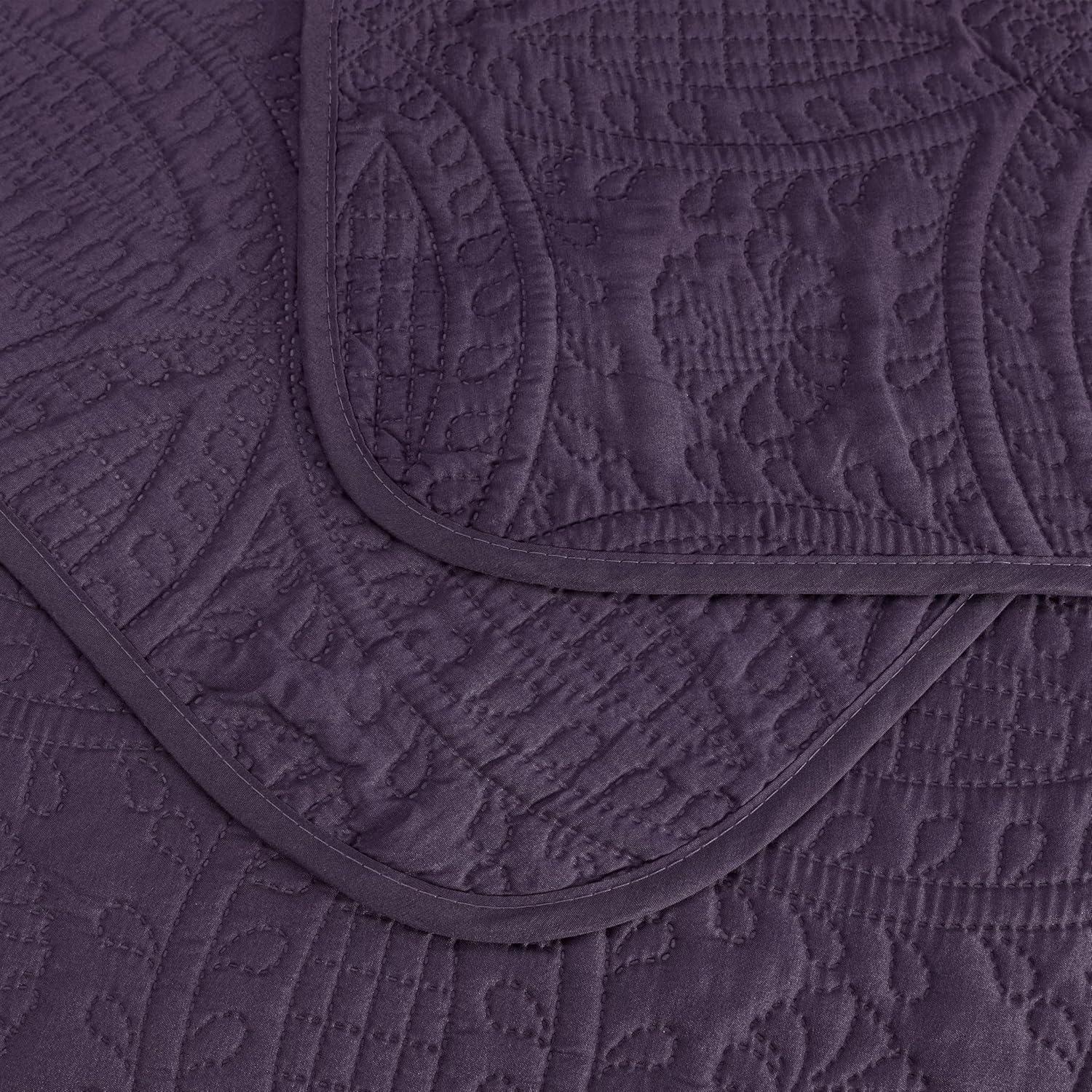 Chezmoi Collection Austin Microfiber Reversible 3-Piece Coverlet / Bedspread Set